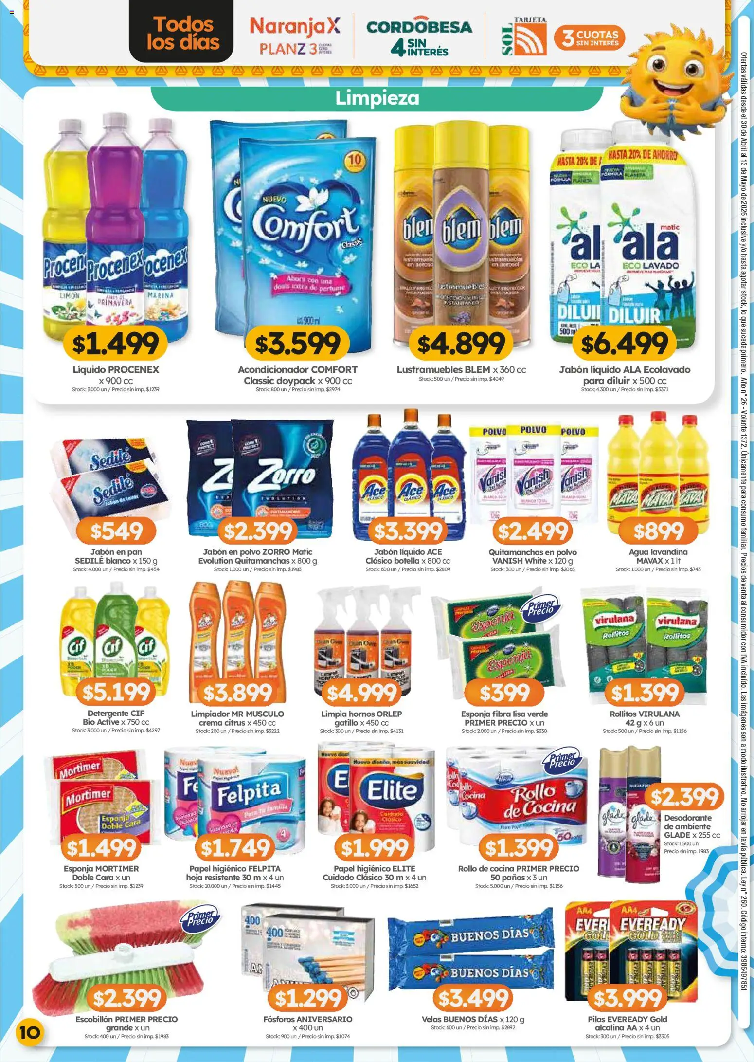 Cordiez ofertas │ válido desde el 30.04.2026 | Página: 10 | Productos: Papel higiénico, Agua, Esponja, Crema