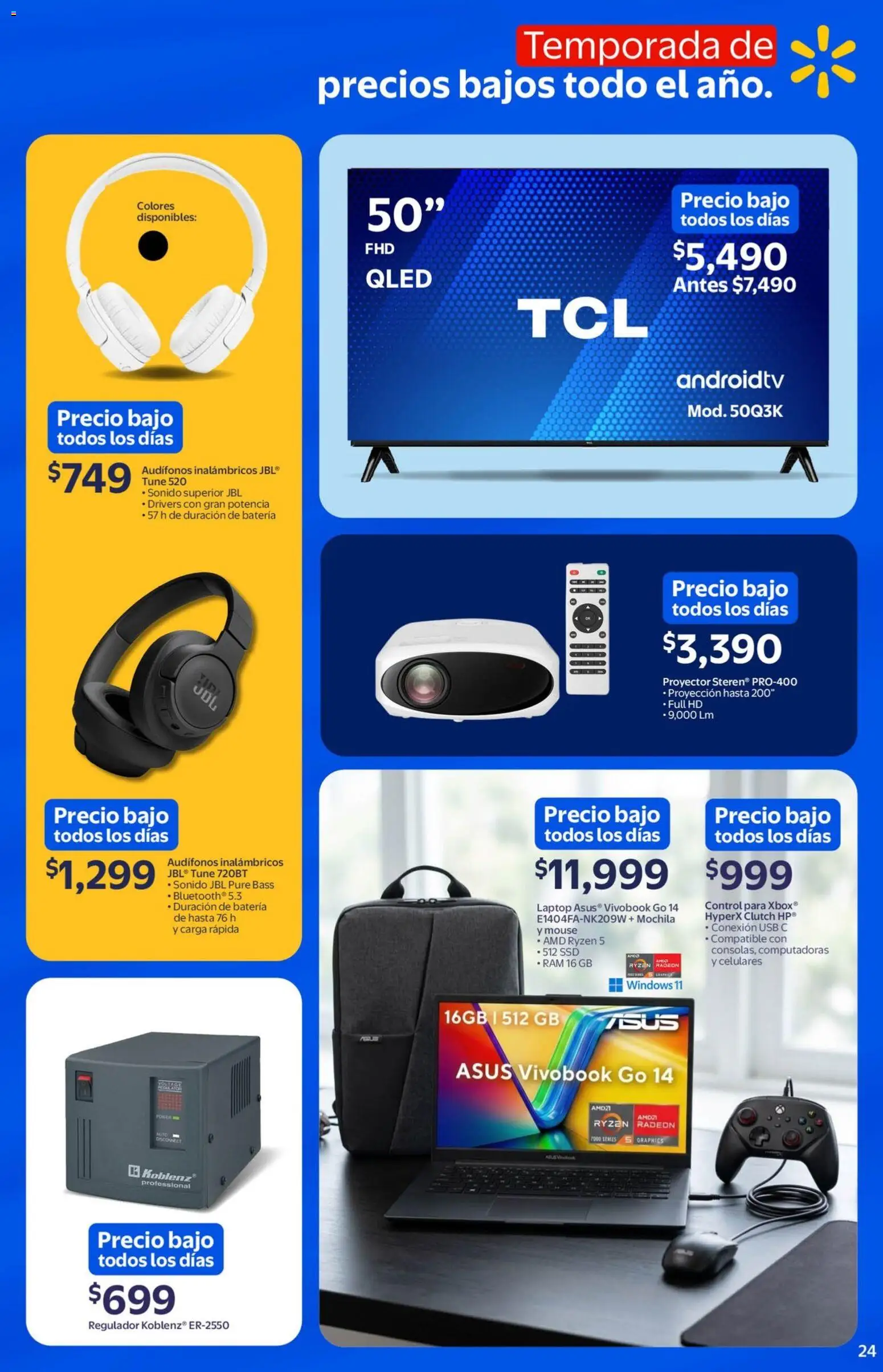 Nuevas ofertas de Walmart válidas en toda la República Mexicana desde el 29.04.2026. ¡Encuentra las mejores ofertas en Walmart folleto Temporada de precios bajos todo el año! | Página: 24