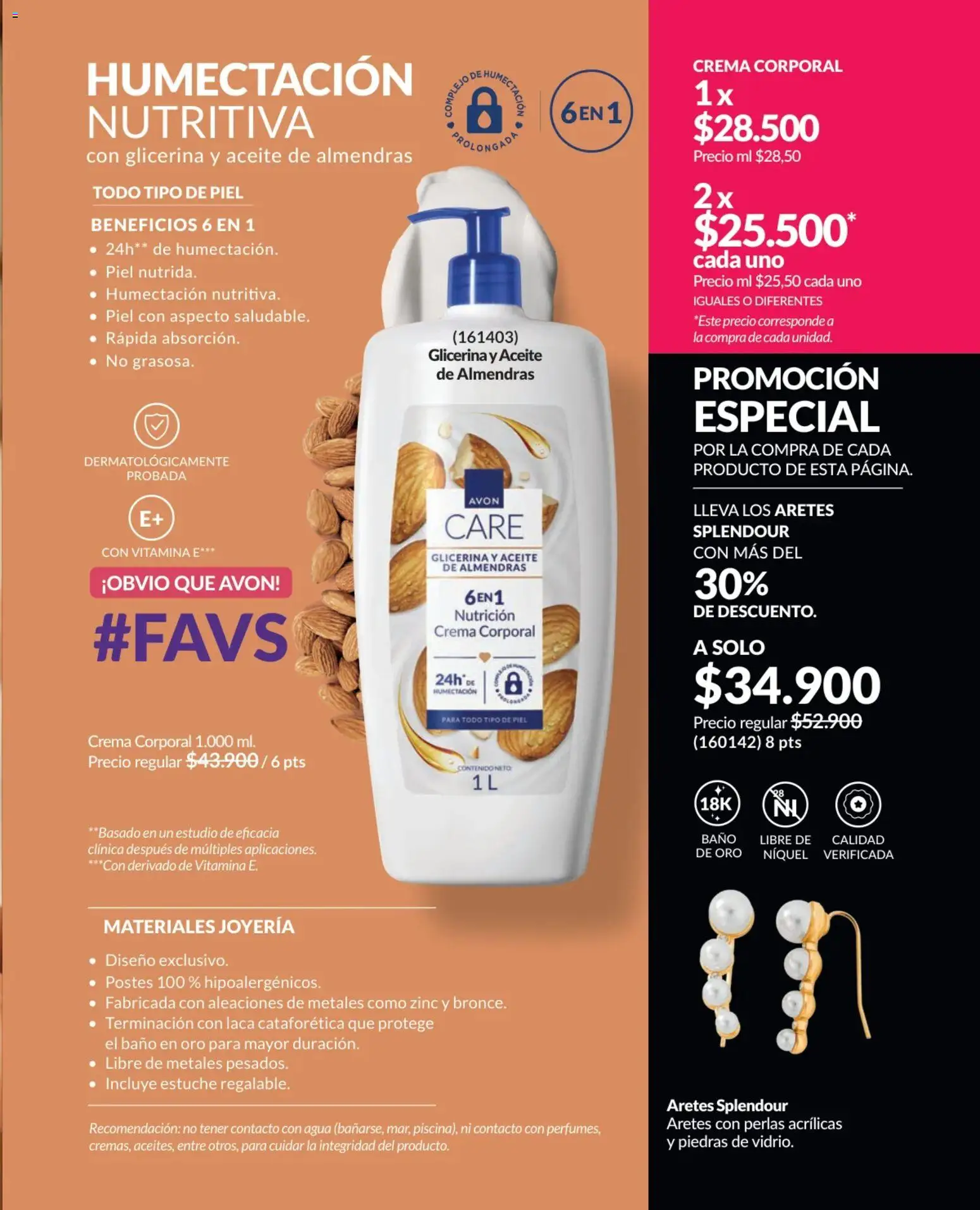 Avon revista - valida desde el 25.02.2026 | Página: 139 | Productos: Estuche, Crema, Aretes, Baño