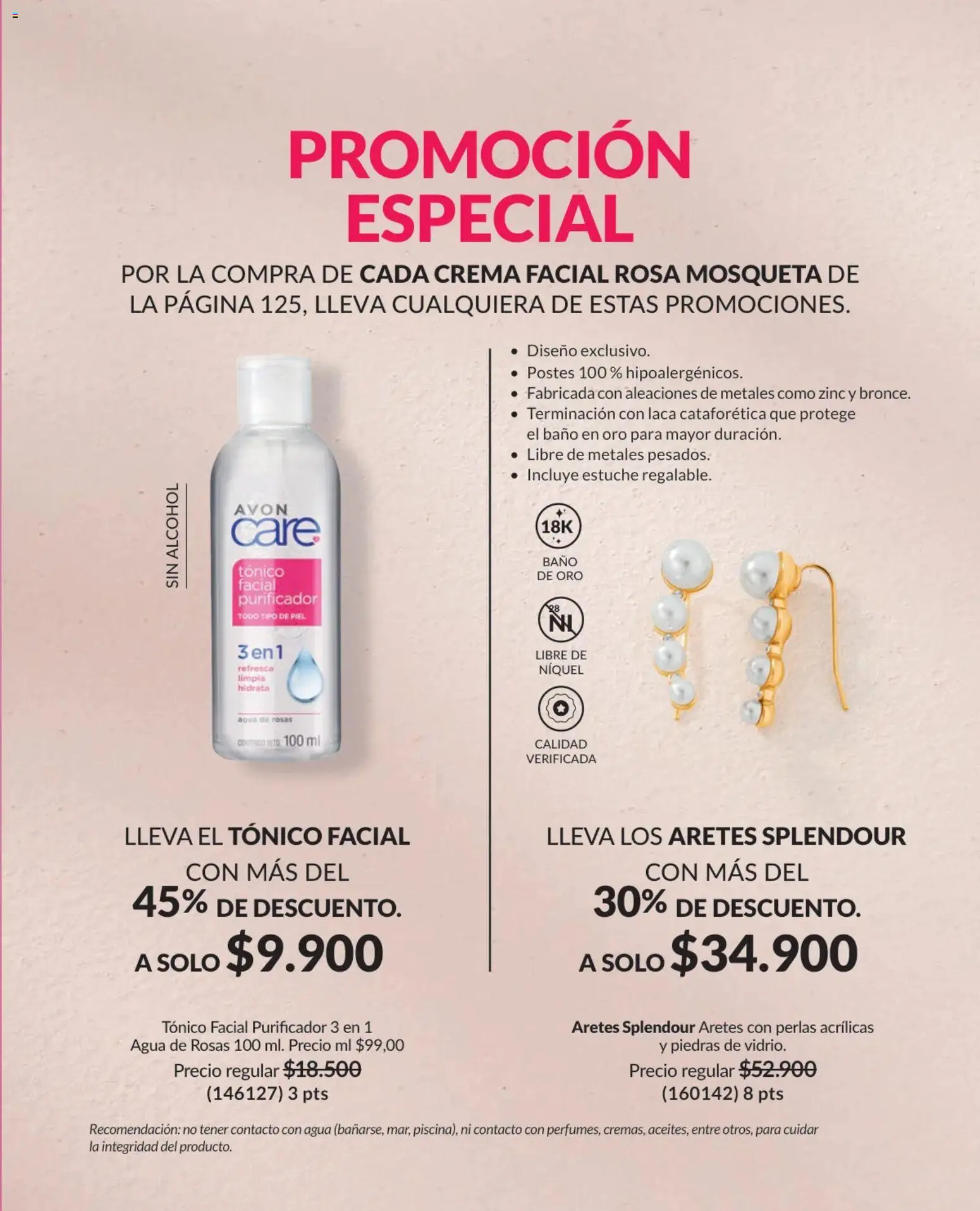 Avon revista - valida desde el 25.02.2026 | Página: 126 | Productos: Agua, Aretes, Purificador, Tintura