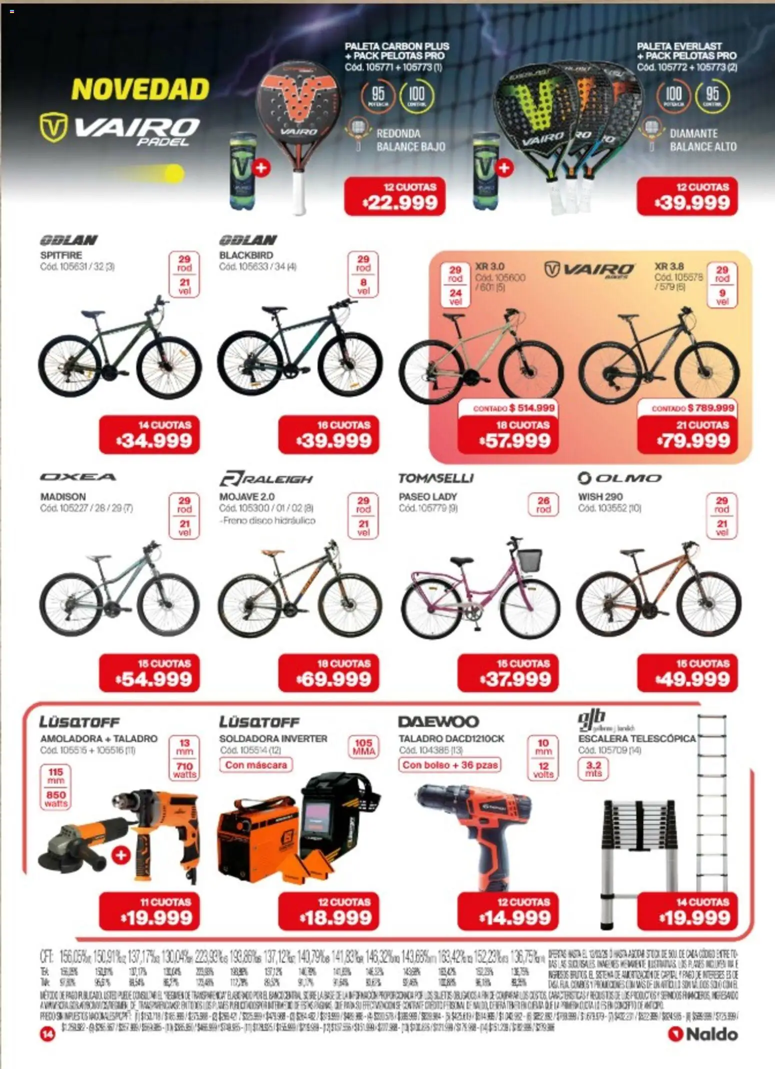 Naldo catálogo │ válido desde el 02.03.2026 | Página: 14 | Productos: Soldadora, Amoladora, Paleta, Bolso