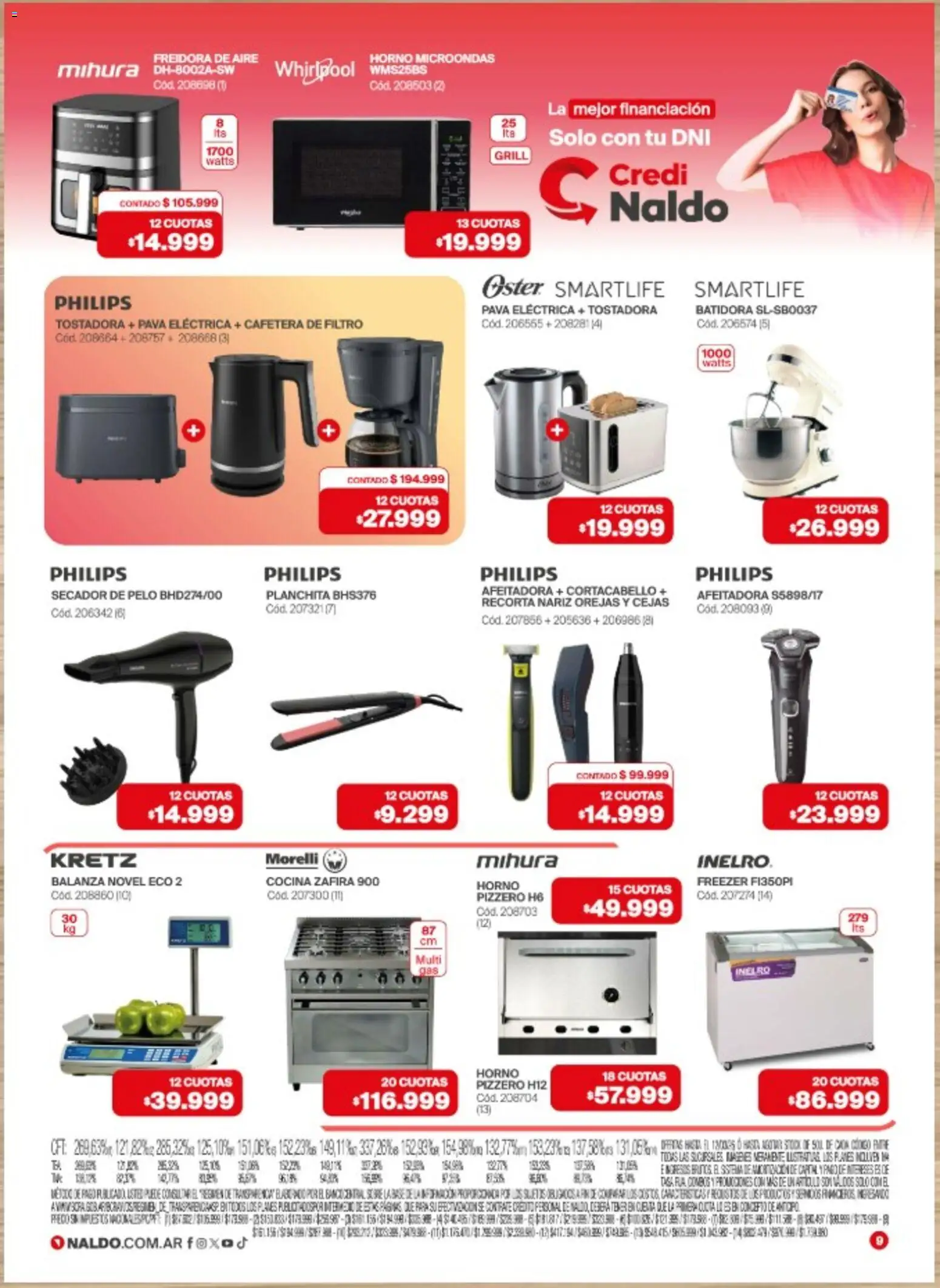 Naldo catálogo │ válido desde el 02.03.2026 | Página: 9 | Productos: Tostadora, Afeitadora, Freezer, Pava eléctrica