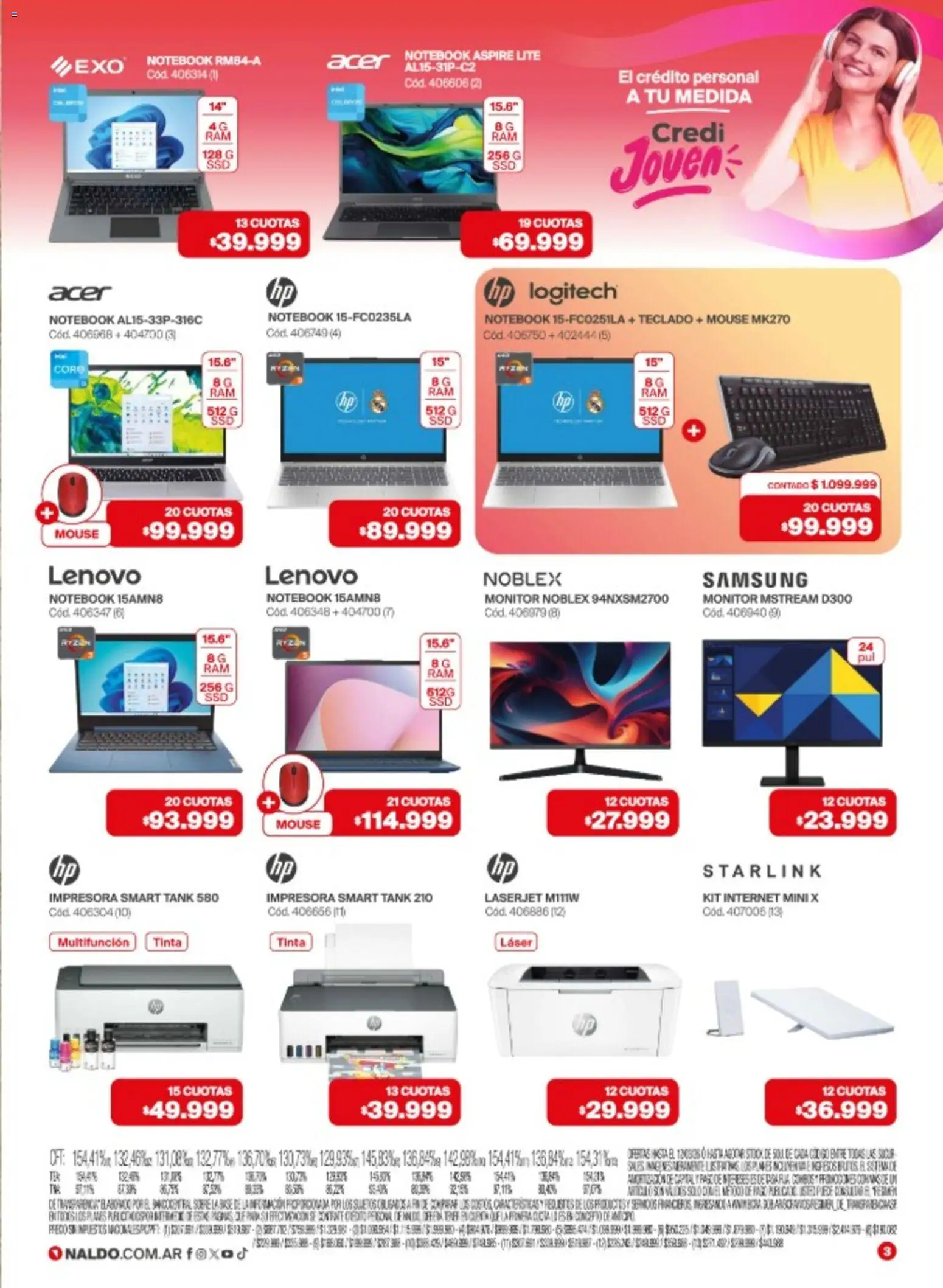 Naldo catálogo │ válido desde el 02.03.2026 | Página: 3 | Productos: Monitor, Teclado, Notebook, Mouse