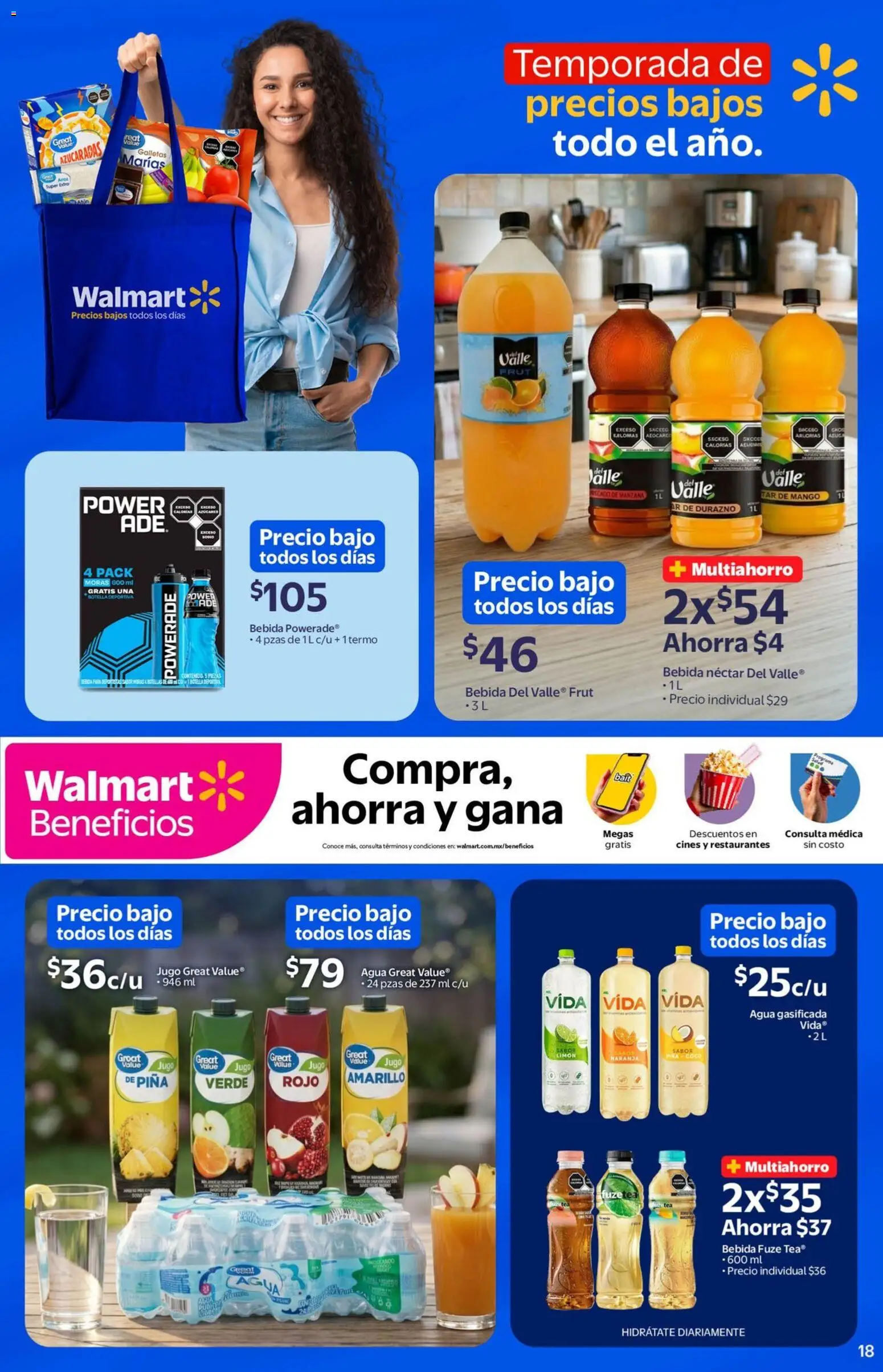 Nuevas ofertas de Walmart válidas en toda la República Mexicana desde el 29.04.2026. ¡Encuentra las mejores ofertas en Walmart folleto Temporada de precios bajos todo el año! | Página: 18
