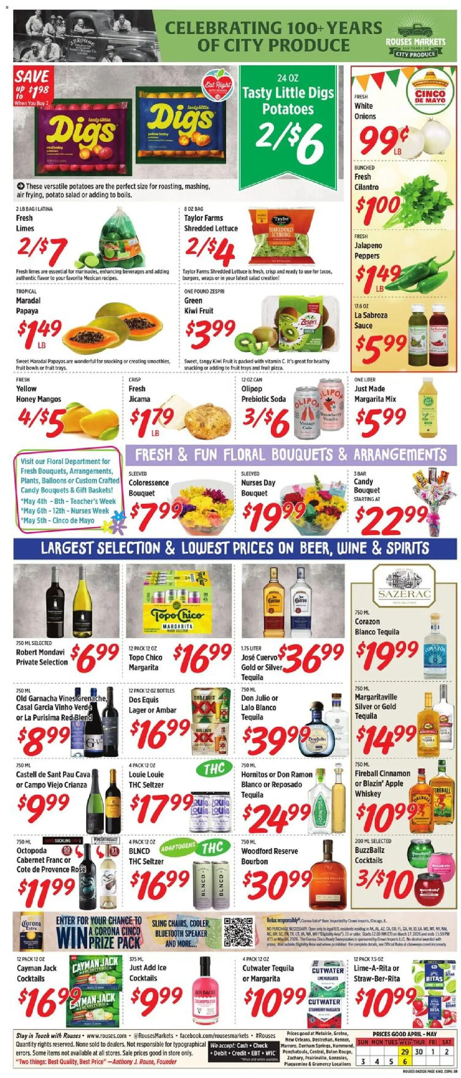 Rouses Weekly Ad - LA - valid from 29.04.2026 | Page: 6 | Products: Peppers, Bourbon, Salad, Sauce