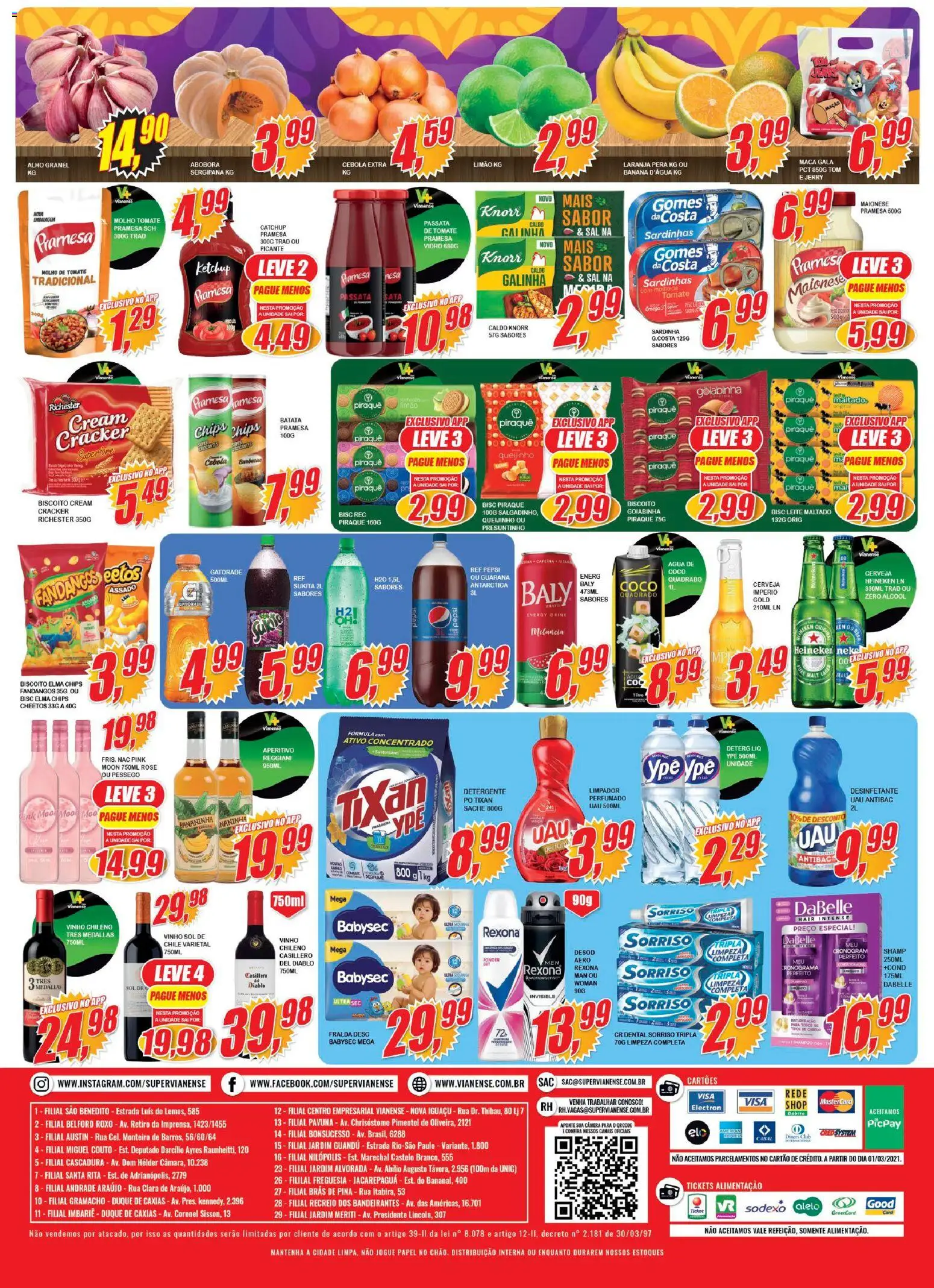 Vianense Folheto - válido de 29.03.2026 | Página: 2 | Produtos: Melancia, Ketchup, Sardinha, Desinfetante