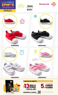 Vista previa de Del Sol y Woolworth katalog Moda Niños 2026, nuevo folleto de la tienda, válido en México a partir del 16.04.2026 | Página: 21 | Productos: Tenis, Monedero