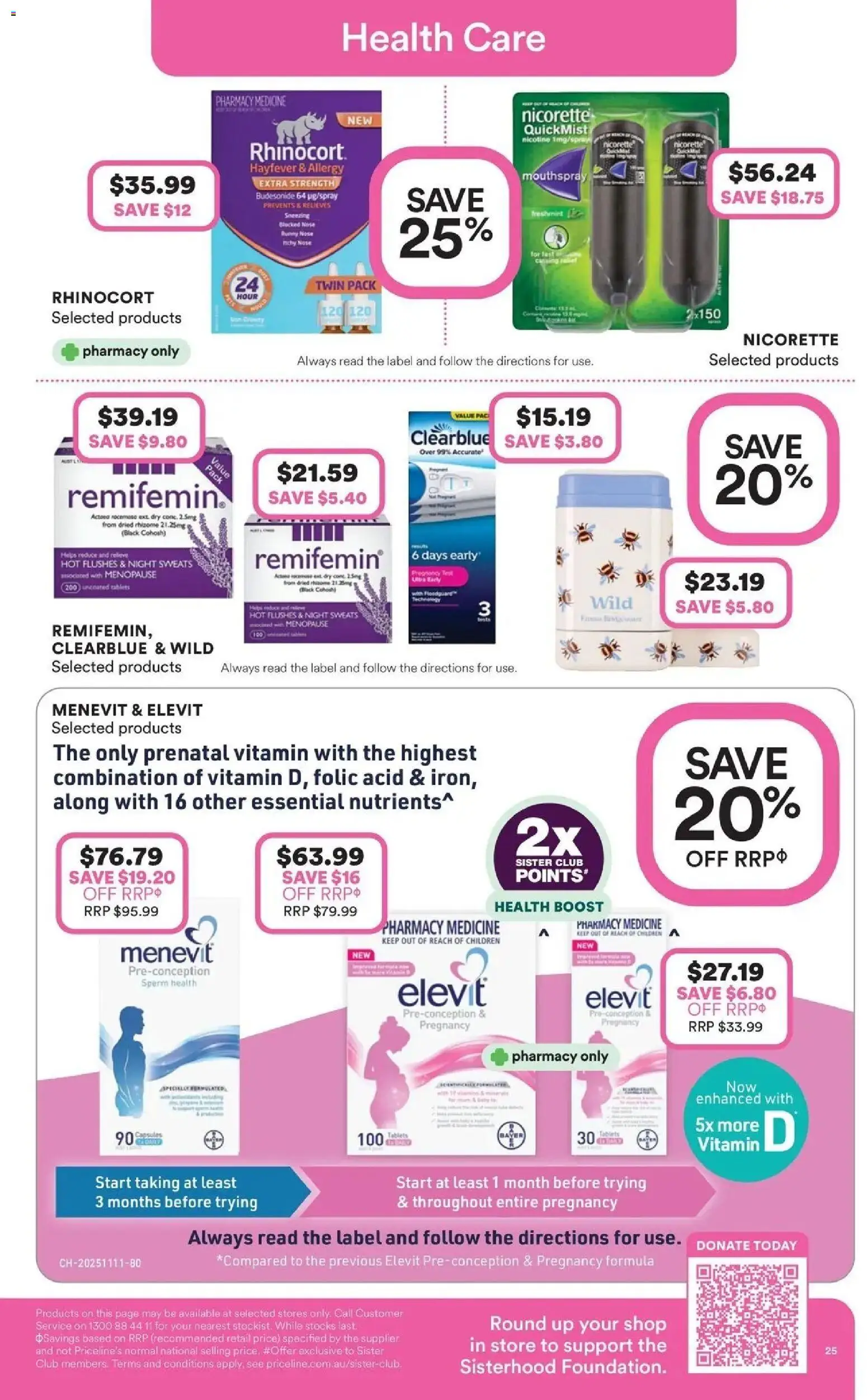 Priceline Pharmacy catalogue - valid from 23.04.2026 | Page: 25 | Products: Runny nose, Tablets, Vitamin, Allergy