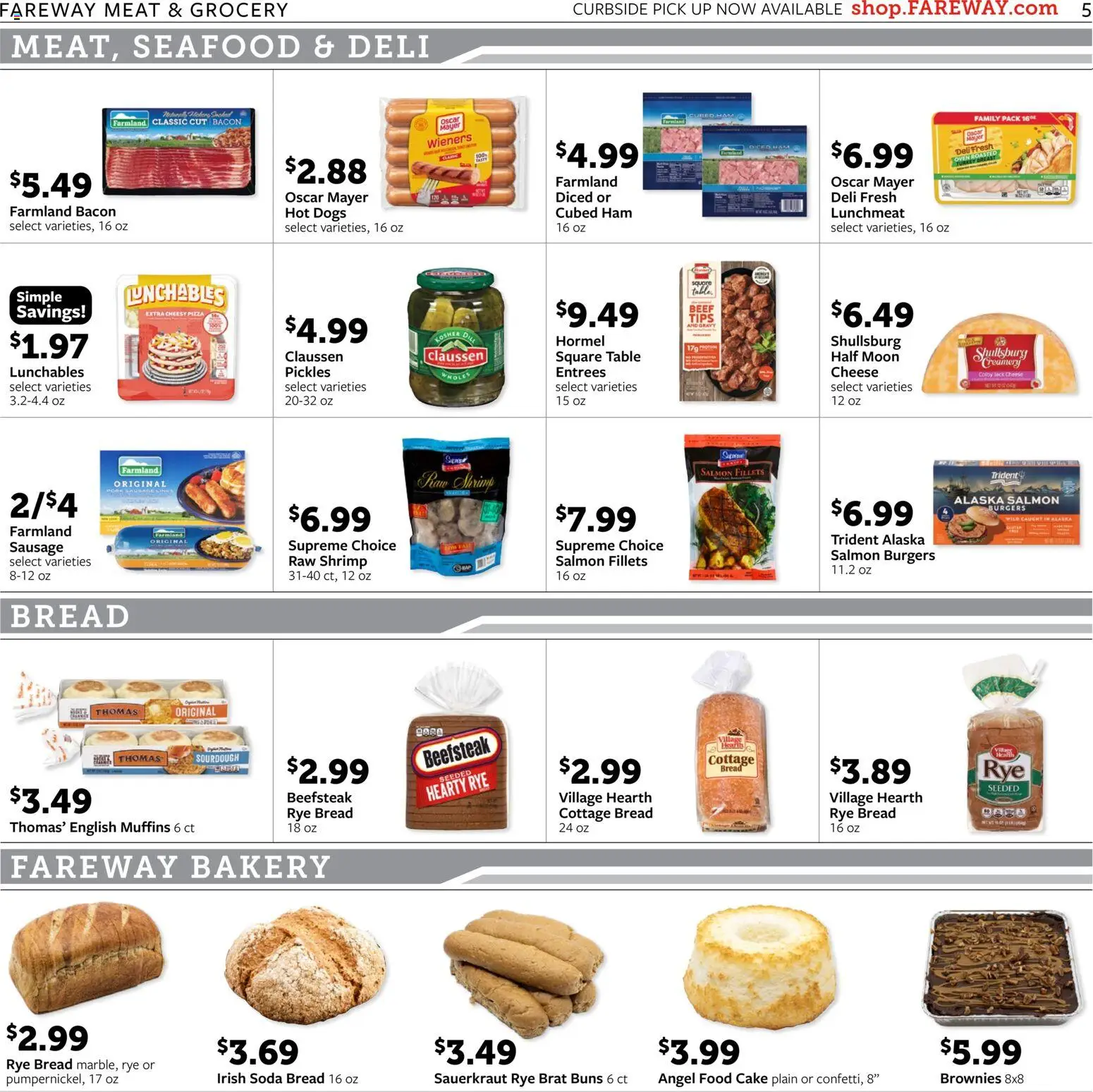 Fareway Weekly Ad - valid from 09.03.2026 | Page: 5 | Products: Cheese, Bread, Hot Dogs, Oven
