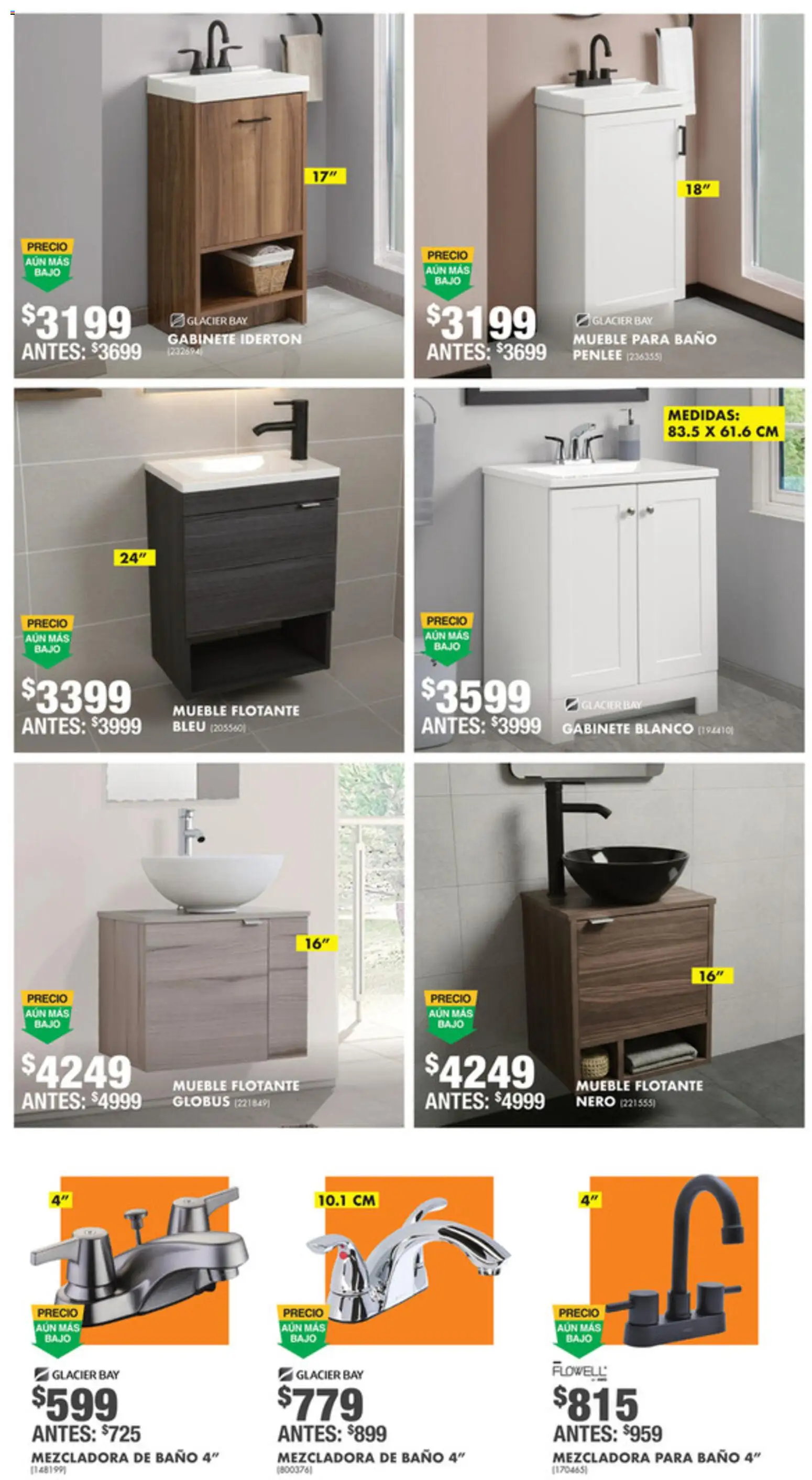 Nuevas ofertas de Home Depot válidas en toda la República Mexicana desde el 12.03.2026. ¡Encuentra las mejores ofertas en Home Depot catálogo! | Página: 4 | Productos: Gabinete, Baño