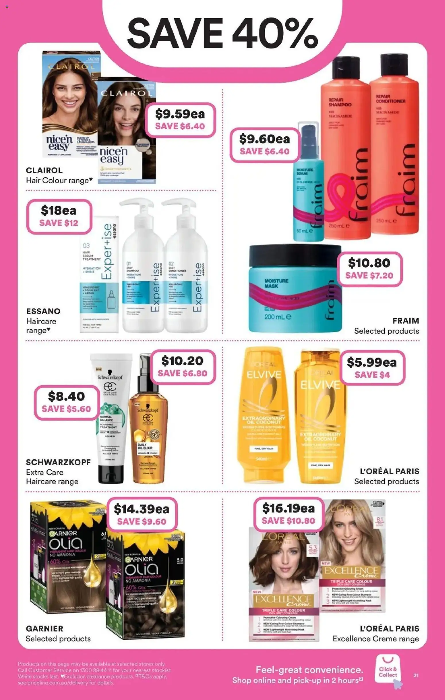 Priceline Pharmacy catalogue - valid from 23.04.2026 | Page: 21 | Products: Shampoo, Conditioner, Hair colour, Hair serum