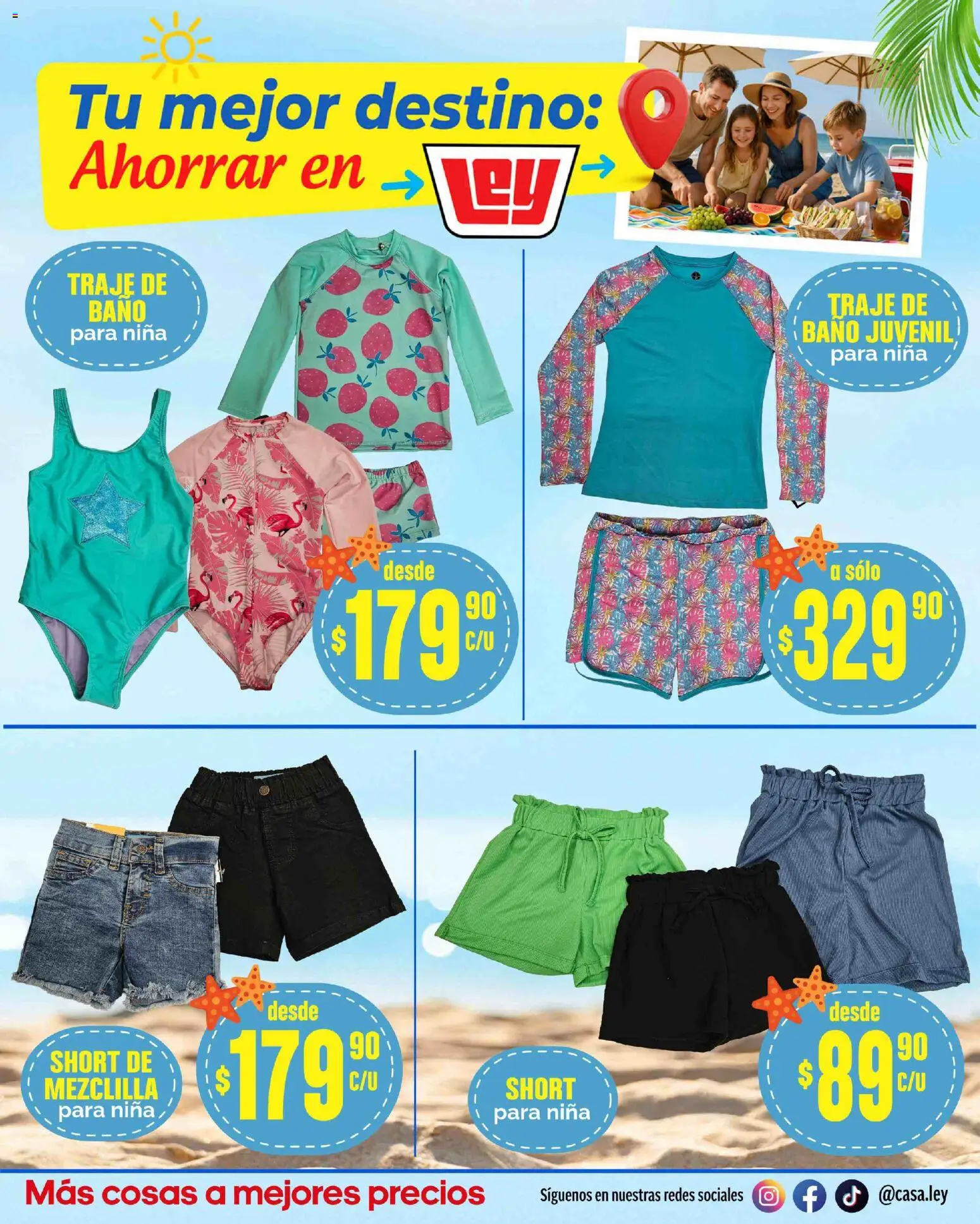 Nuevas ofertas de Casa Ley válidas en toda la República Mexicana desde el 14.03.2026. ¡Encuentra las mejores ofertas en Casa Ley folleto Tu mejor destino Interior ! | Página: 25 | Productos: Traje, Traje de baño, Short, Baño