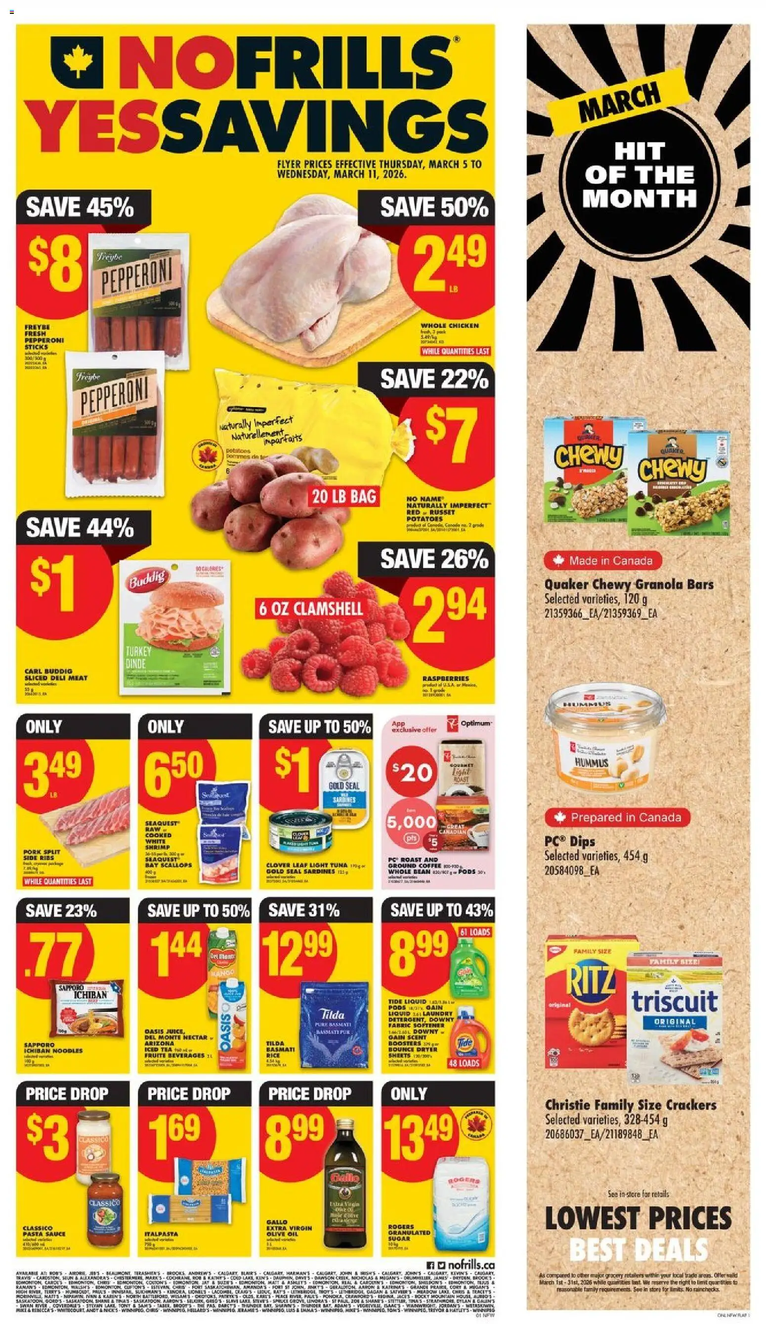 No Frills flyer valid from 05.03.2026 | Page: 1 | Products: Rice, Dryer, Oil, Pork