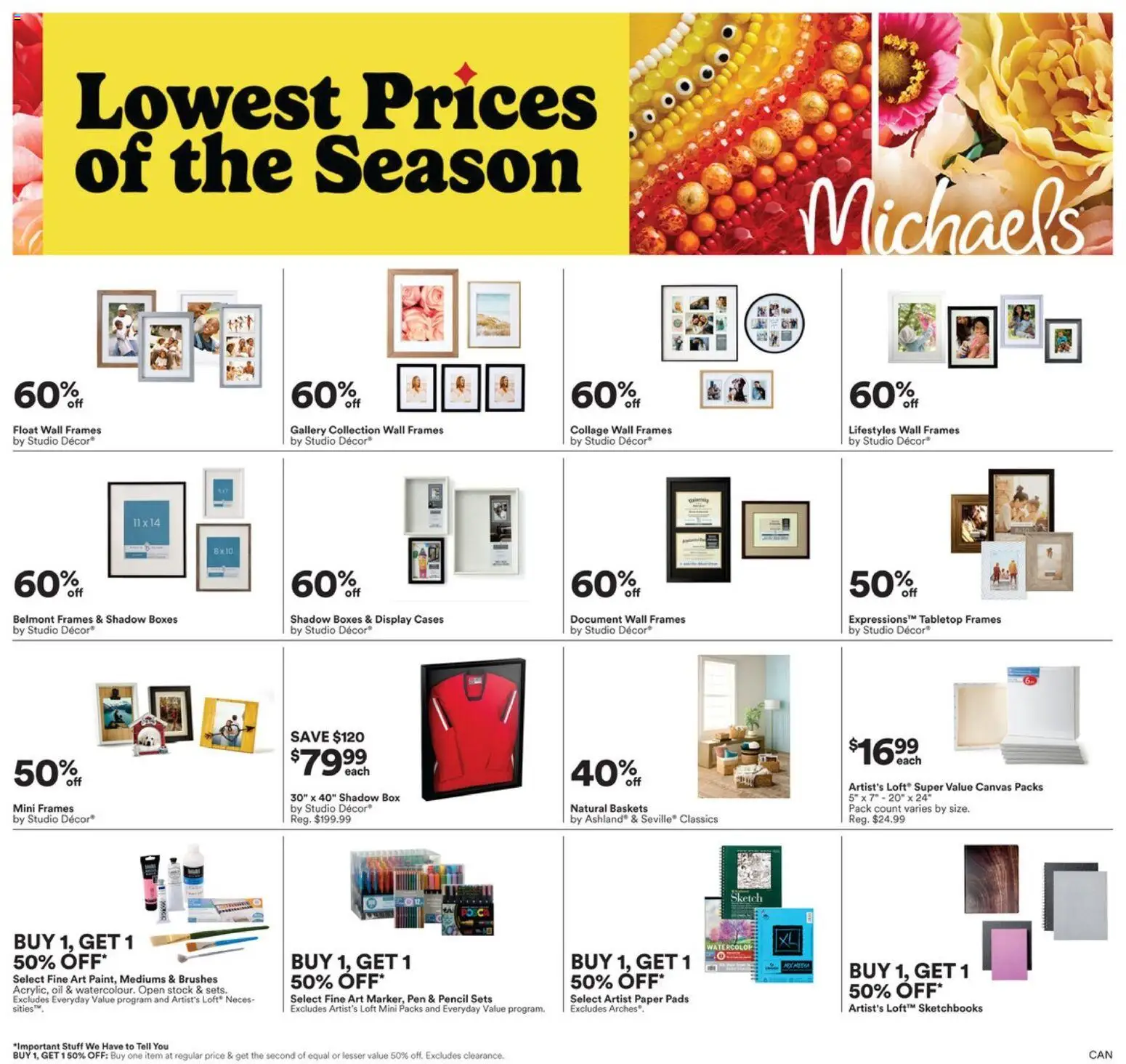 Michaels Ad - valid from 13.03.2026 | Page: 3 | Products: Canvas, Box, Watercolor, Pads