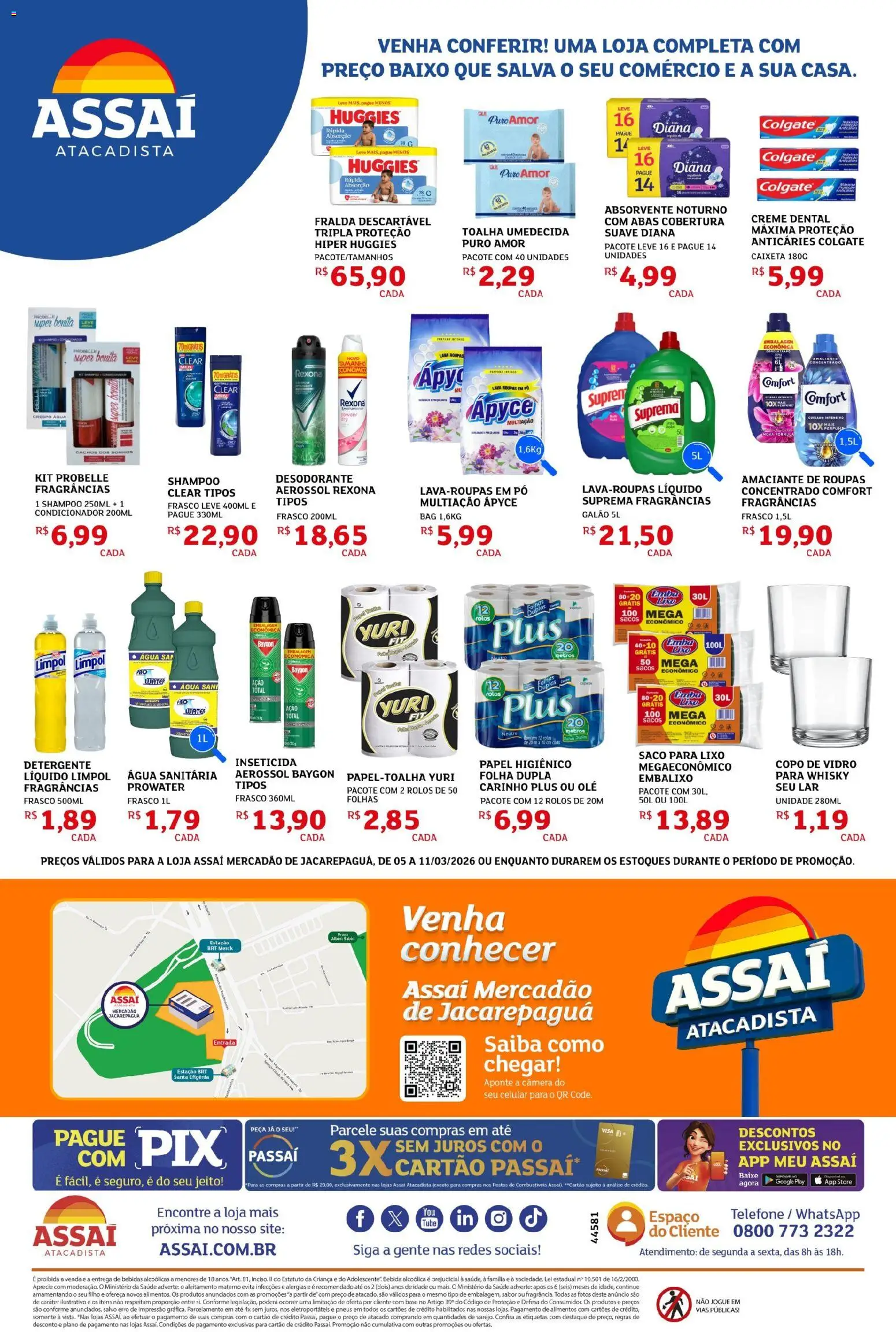 Assaí Atacadista Folheto - válido de 05.03.2026 | Página: 4 | Produtos: Roupas, Creme, Bebida, Papel higiênico