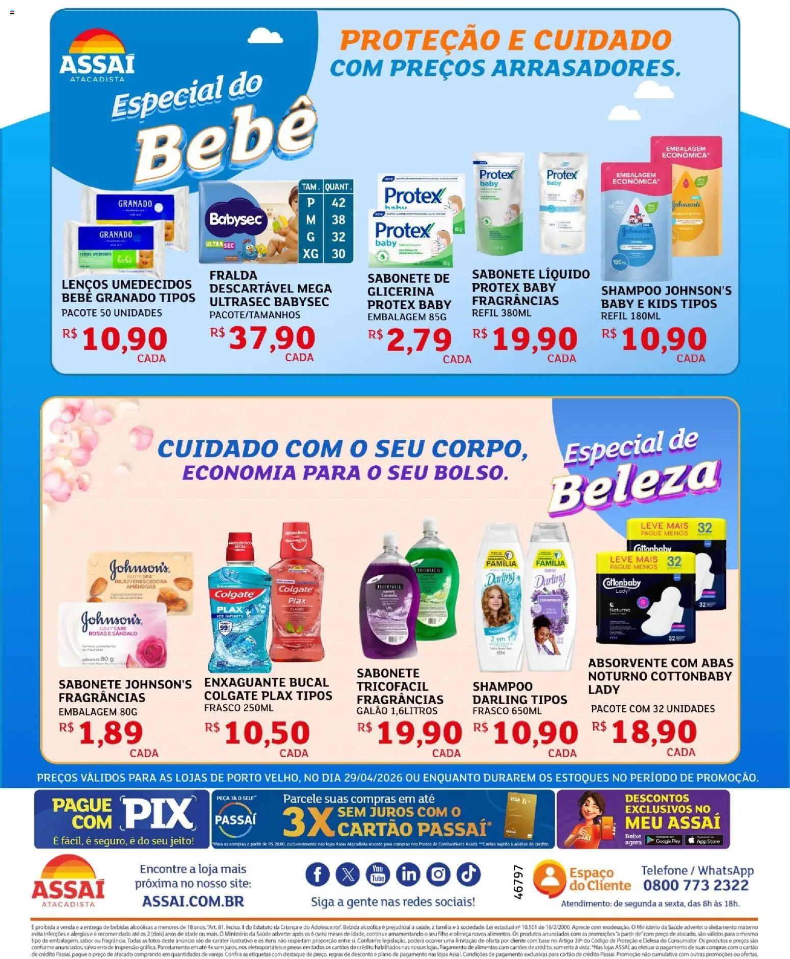 Assaí Atacadista Folheto - válido de 29.04.2026 | Página: 2 | Produtos: Pneus, Base, Telefone, Sabonete líquido