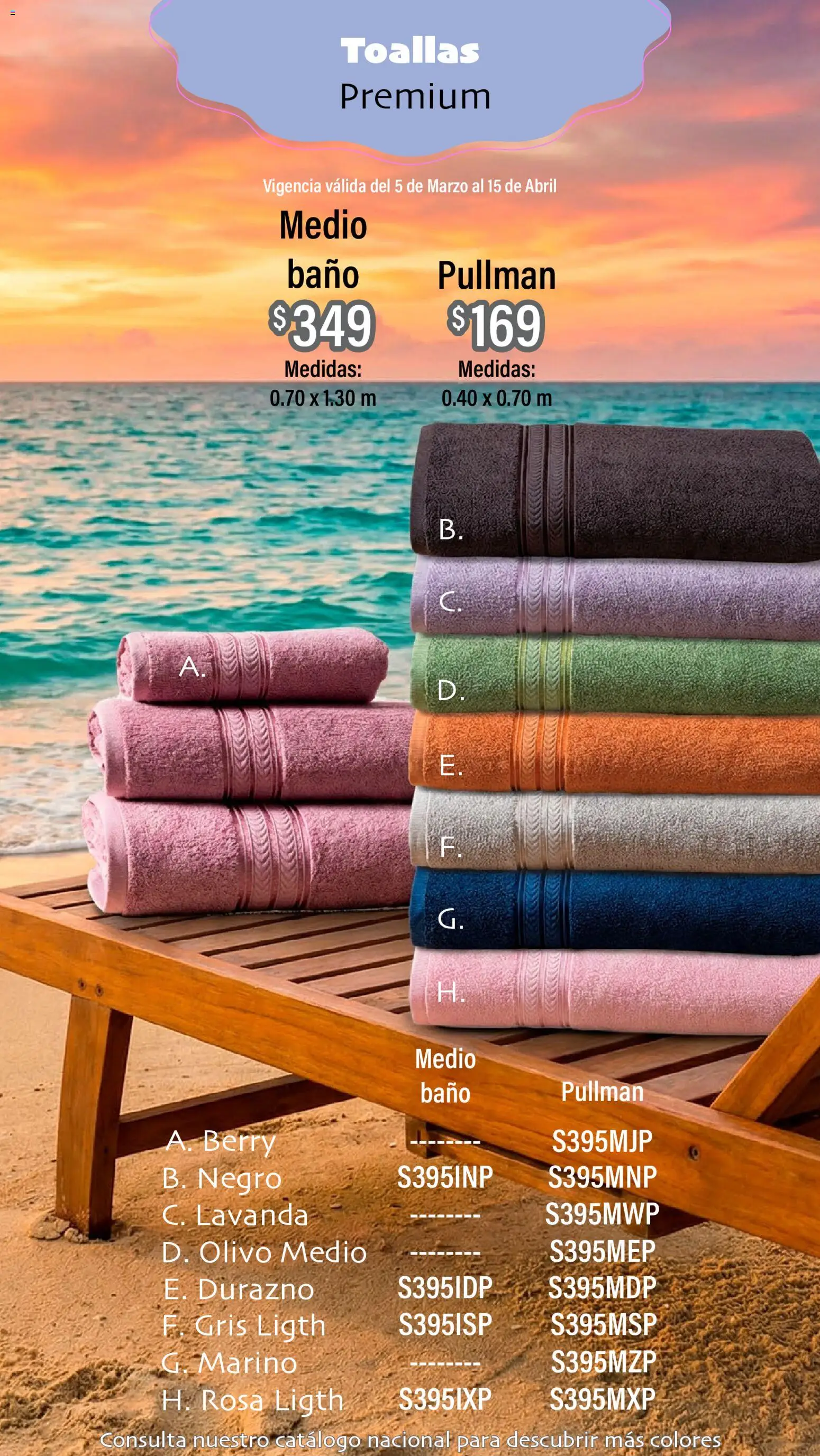 Nuevas ofertas de Colchas Concord válidas en toda la República Mexicana desde el 05.03.2026. ¡Encuentra las mejores ofertas en Colchas Concord catálogo Vacaciones! | Página: 4 | Productos: Durazno, Toallas, Baño