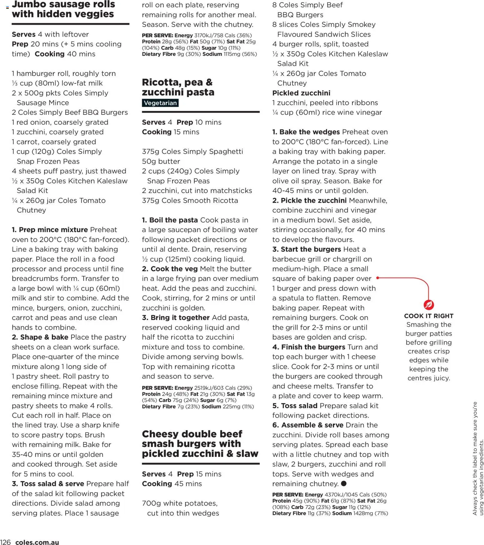 Coles catalogue - valid from 05.03.2026 | Page: 126 | Products: Butter, Cheese, Pasta, Zucchini