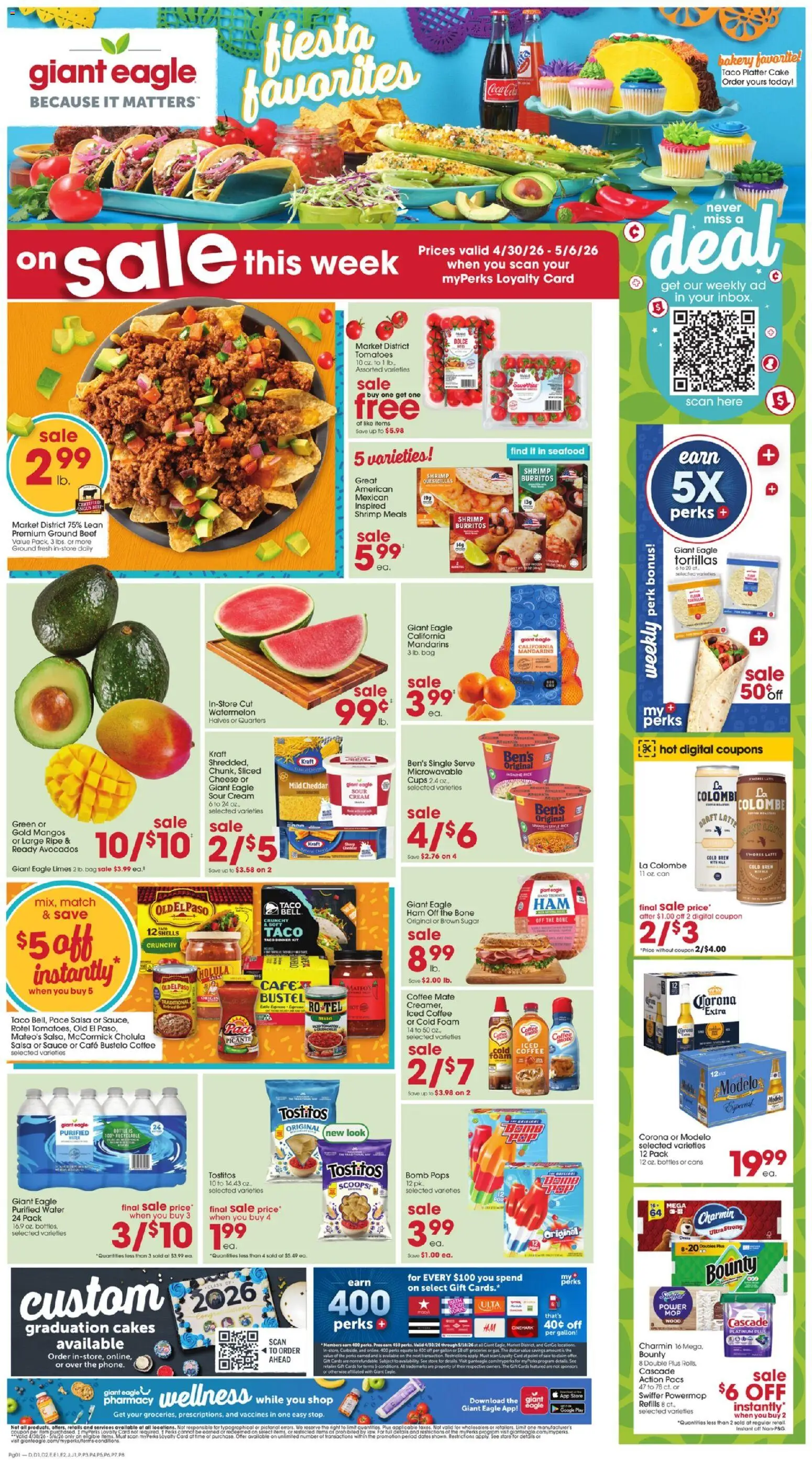 Giant Eagle - Weekly Sale - valid from 30.04.2026 | Page: 1 | Products: Coffee, Ham, Rice, Bag