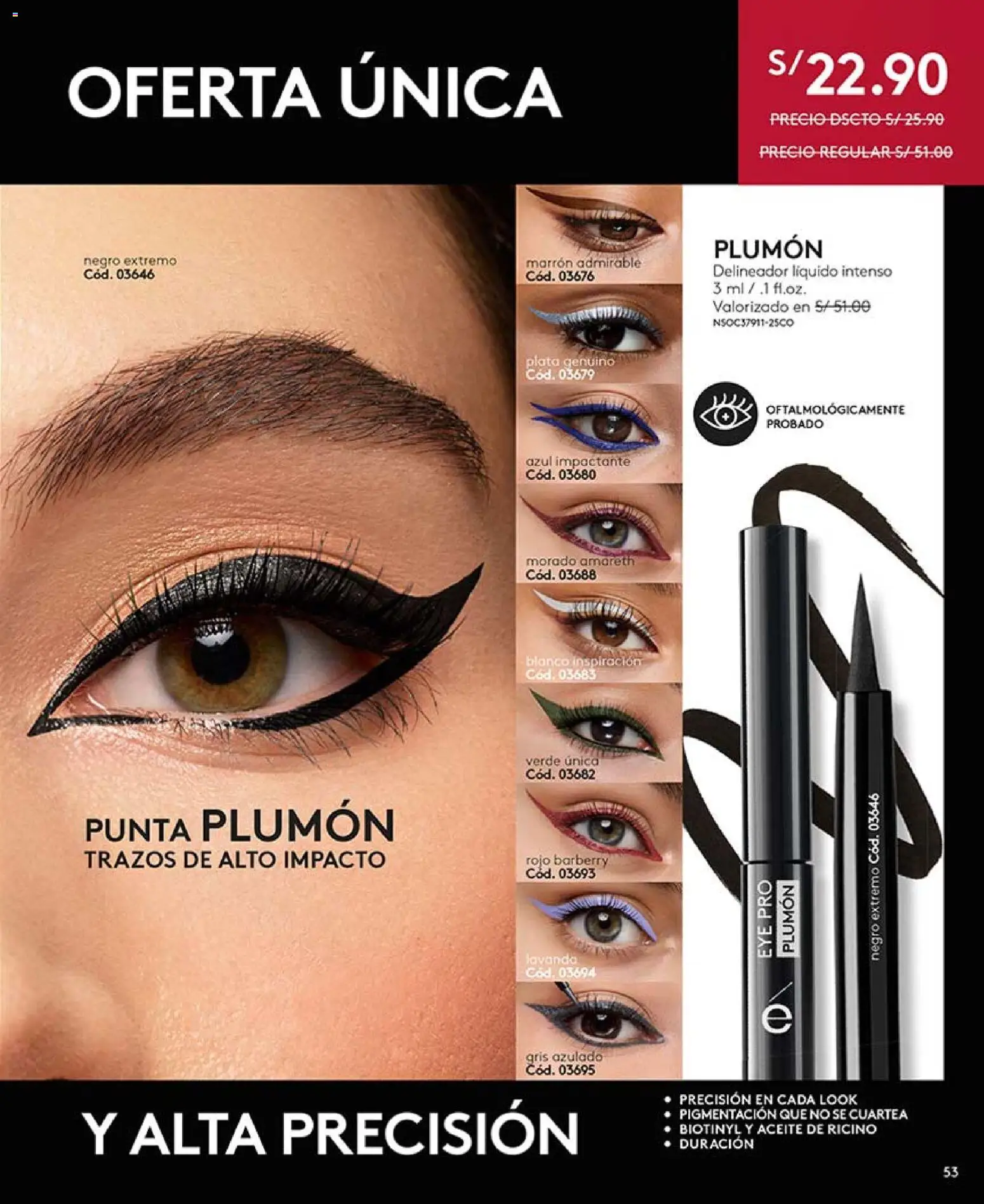 Catálogo Ésika válido desde 14.03.2026 | Página: 53 | Productos: Delineador, Aceite