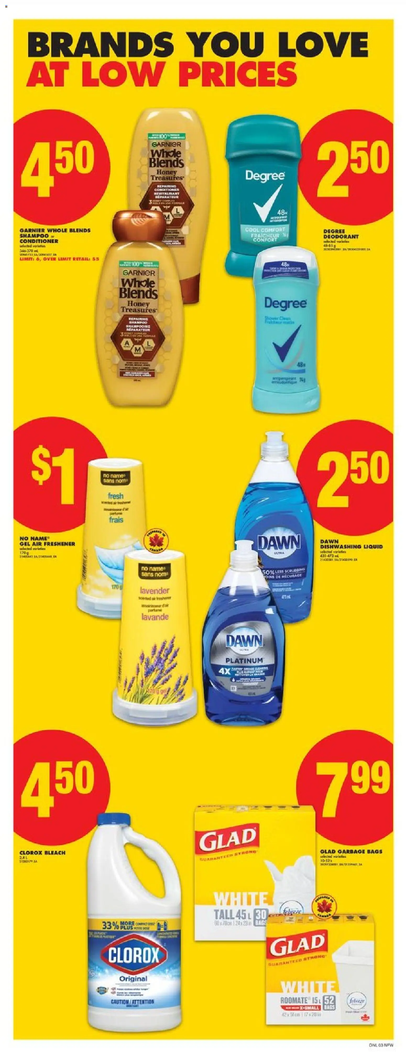 No Frills flyer valid from 05.03.2026 | Page: 9 | Products: Shampoo, Conditioner, Deodorant