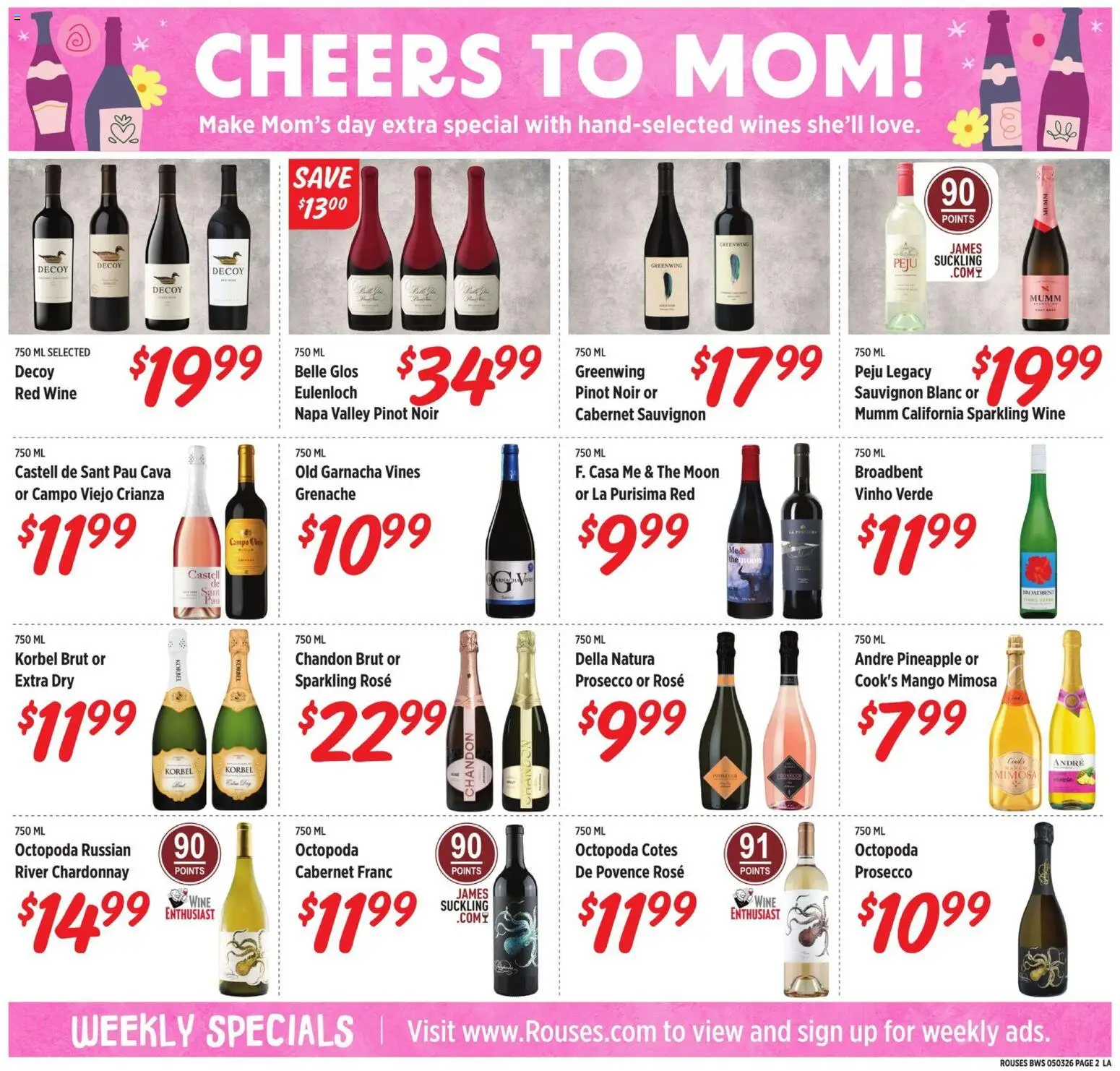 Rouses Monthly Alcohol Flyer - valid from 29.04.2026 | Page: 2 | Products: Wine, Pineapple, Mango