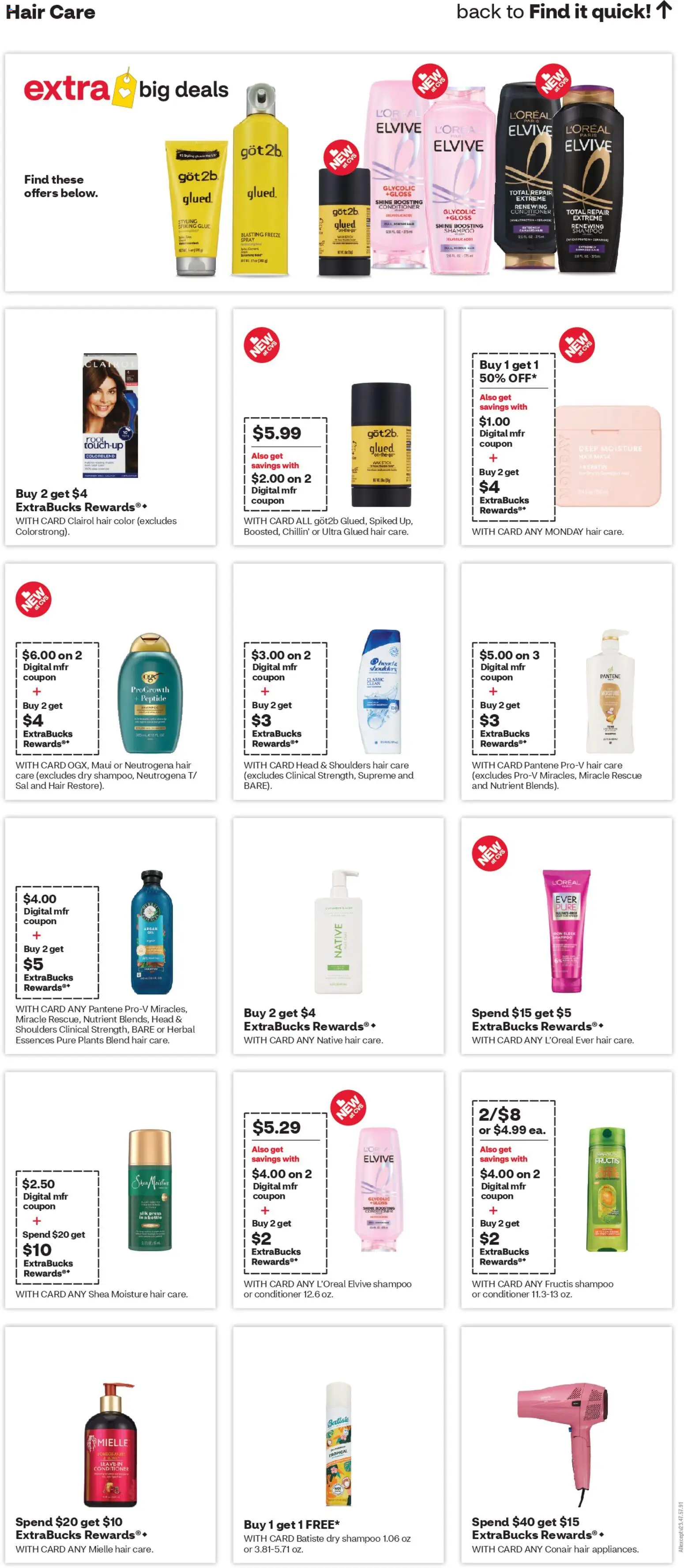 CVS Pharmacy Weekly Ad - CA - valid from 15.03.2026 | Page: 13 | Products: Shampoo, Conditioner, Hair mask, Mask