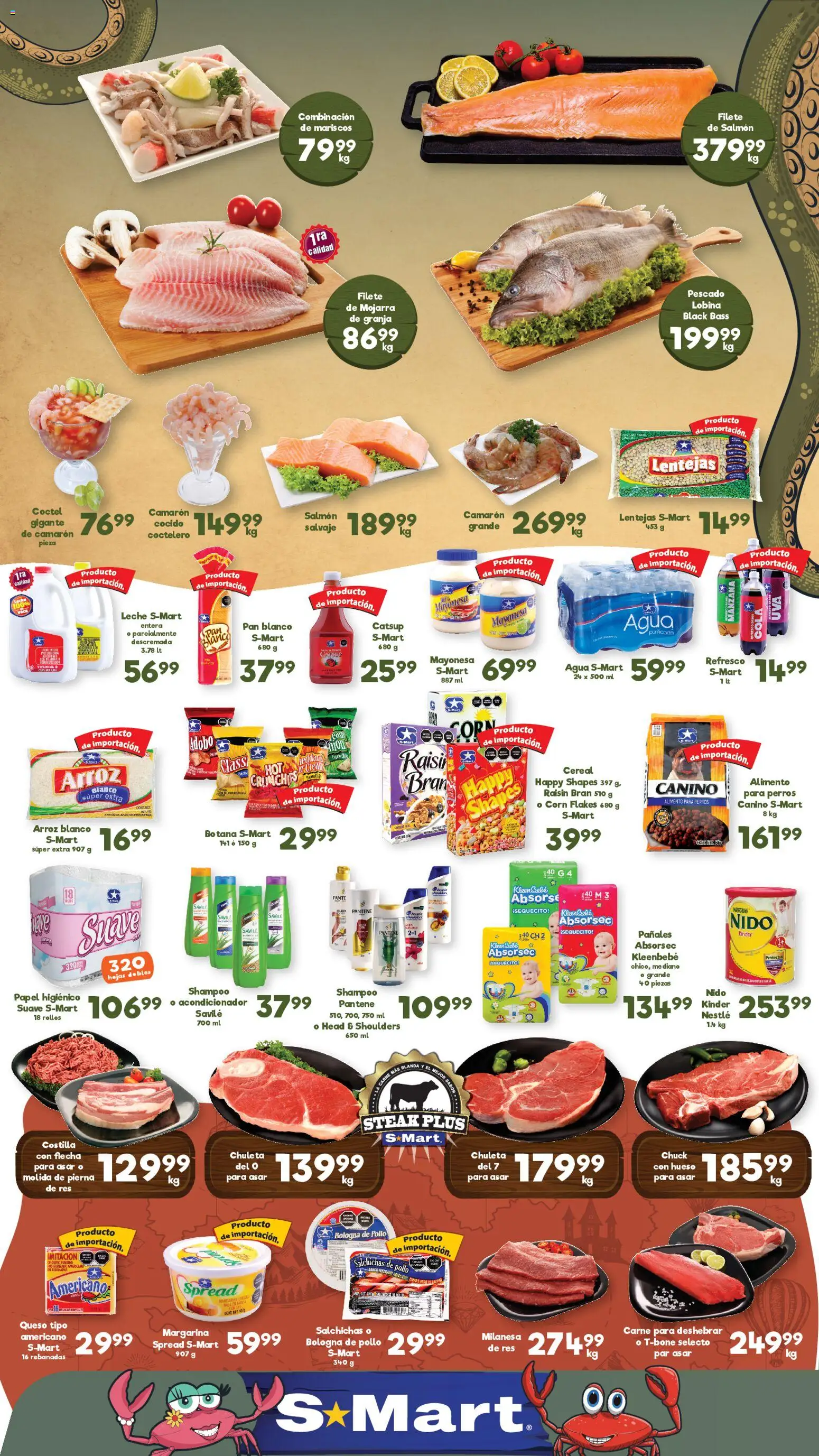Nuevas ofertas de S-Mart válidas en toda la República Mexicana desde el 13.03.2026. ¡Encuentra las mejores ofertas en S-Mart folleto! | Página: 1 | Productos: Manzana, Pan, Catsup, Pañales