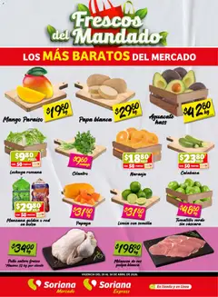 Vista previa de Soriana Frescos del Mandado Mercado: BC Sur, Sonora y Sinaloa, nuevo folleto de la tienda, válido en México a partir del 28.04.2026