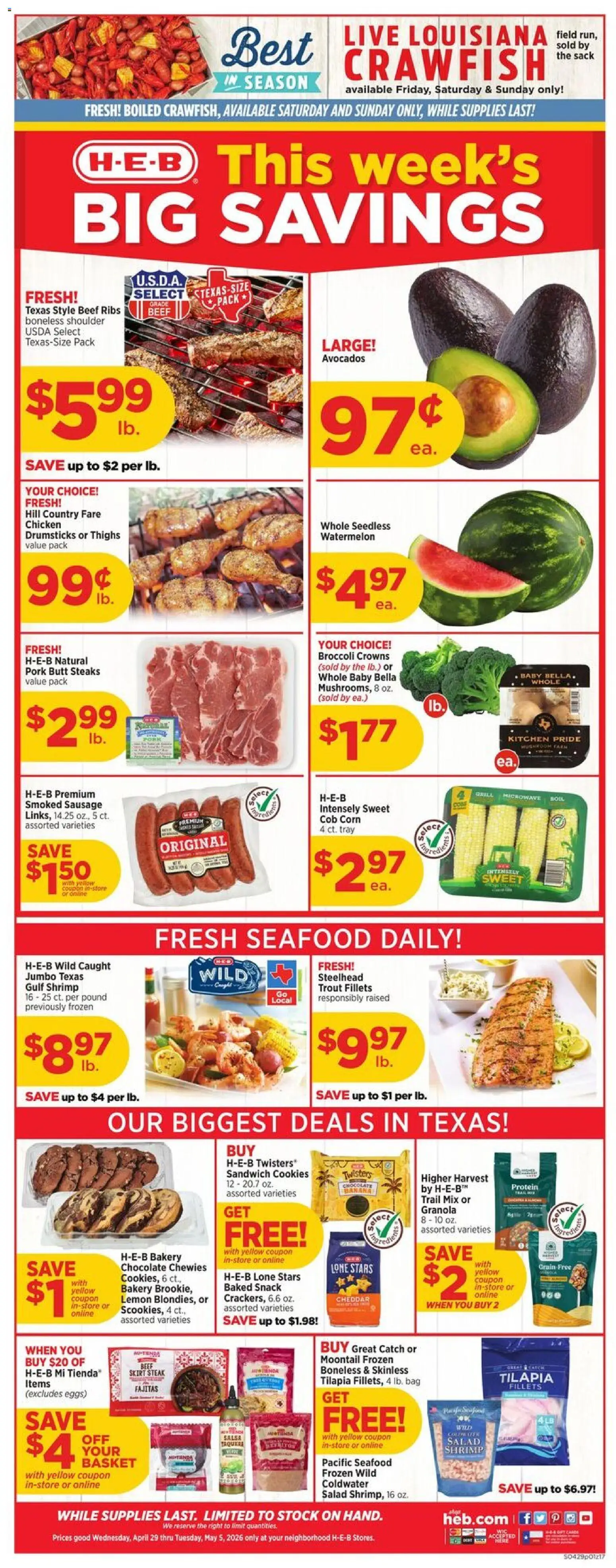 H-E-B Weekly Ad - valid from 29.04.2026 | Page: 1