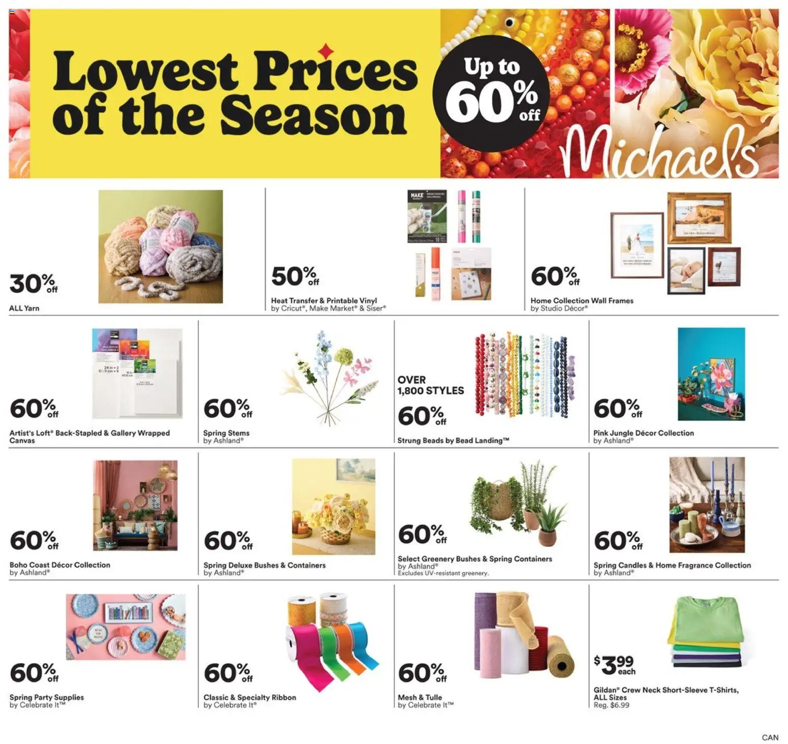 Michaels Ad - valid from 13.03.2026 | Page: 1 | Products: Canvas, Yarn, Fragrance