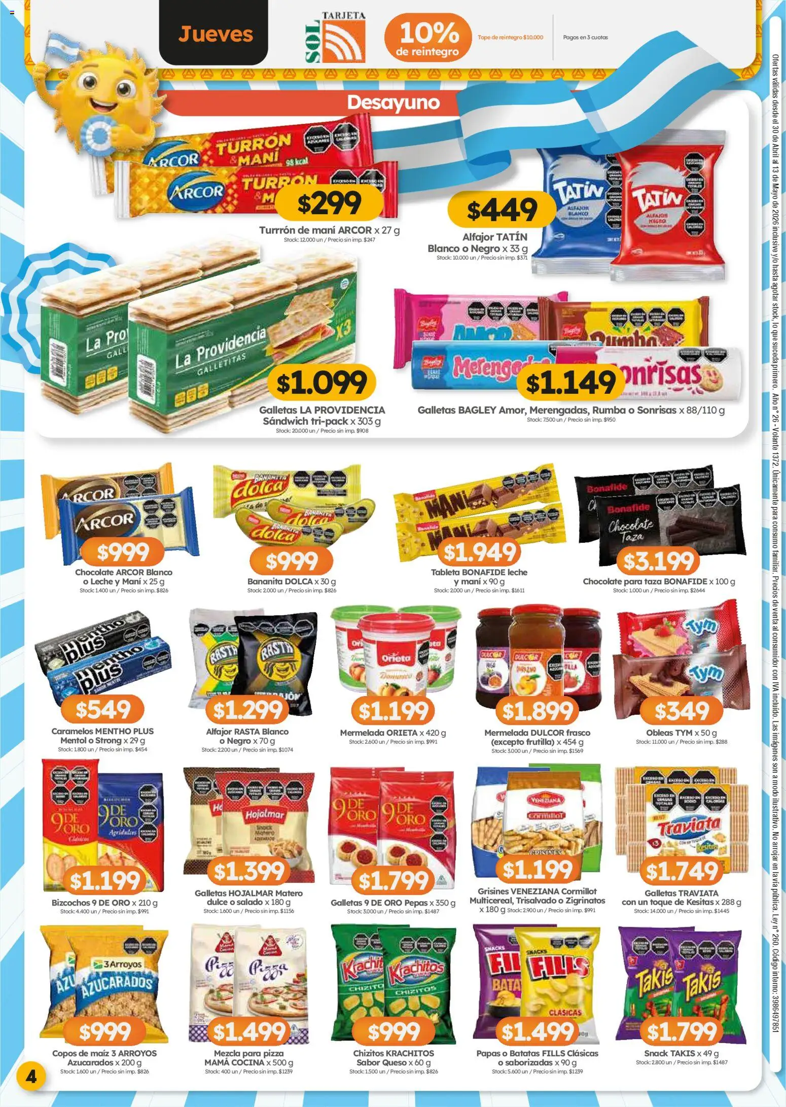 Cordiez ofertas │ válido desde el 30.04.2026 | Página: 4 | Productos: Maiz, Pizza, Turrón, Bizcochos