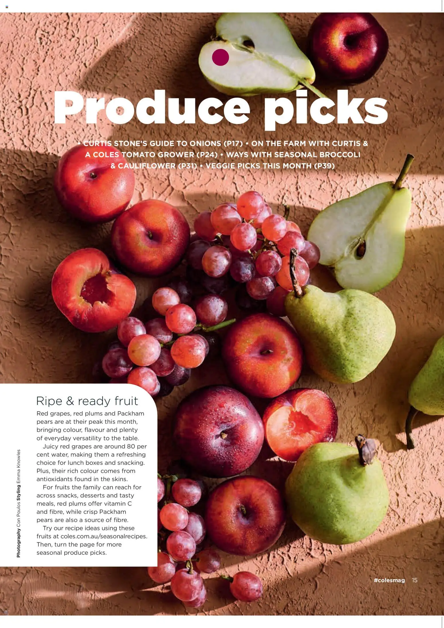 Coles catalogue - valid from 05.03.2026 | Page: 15 | Products: Onions, Cauliflower, Plums, Vitamin