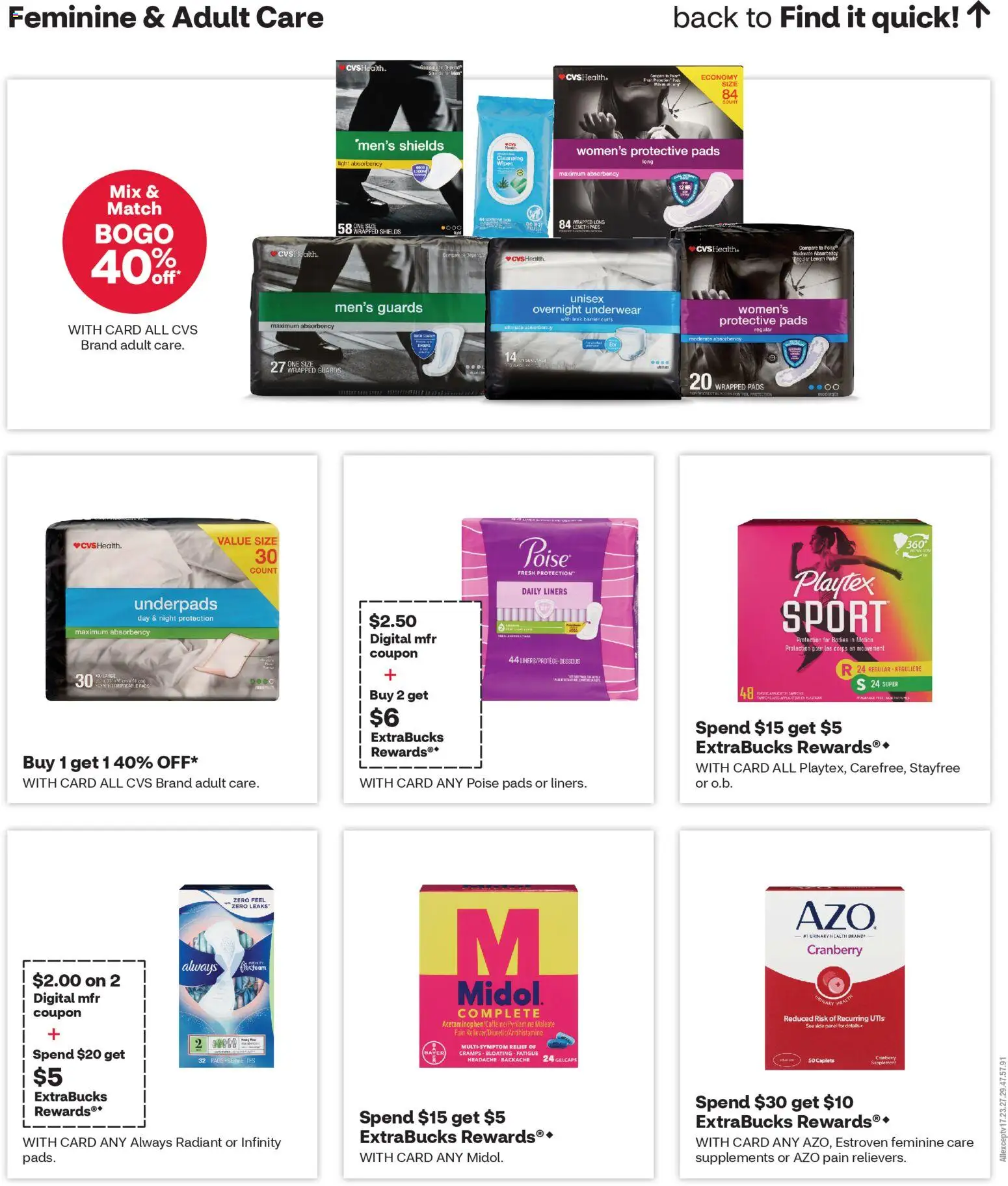 CVS Pharmacy Weekly Ad - CA - valid from 15.03.2026 | Page: 8 | Products: Pads, Underwear, Wiper