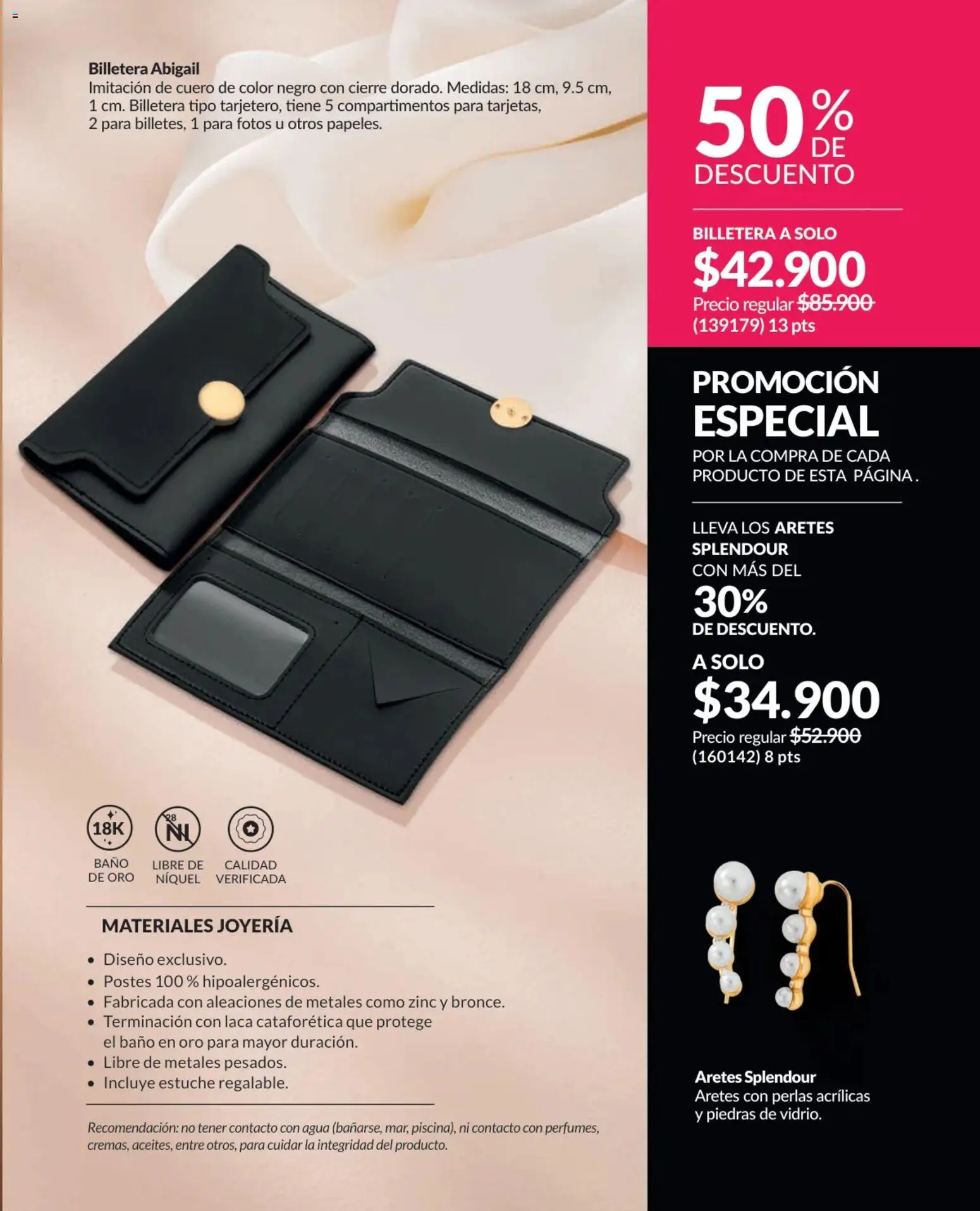 Avon revista - valida desde el 25.02.2026 | Página: 93 | Productos: Billetera, Estuche, Aretes, Baño