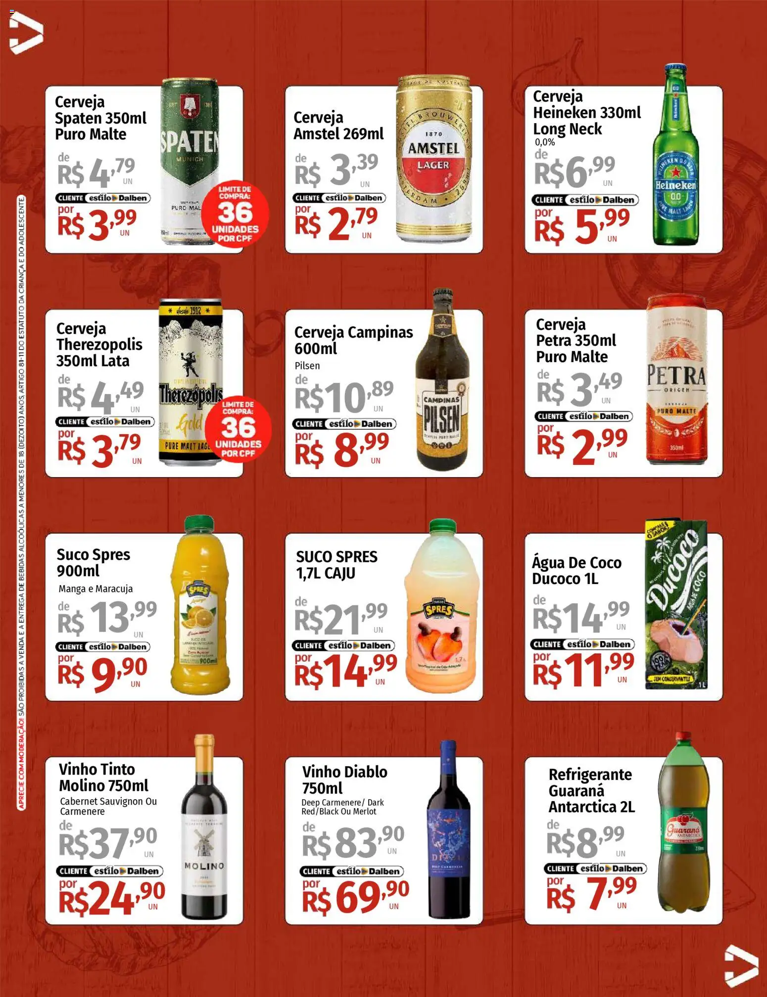 Supermercado Dalben Folheto - válido de 17.04.2026 | Página: 3 | Produtos: Coco, Maracujá, Guaraná, Cerveja Heineken