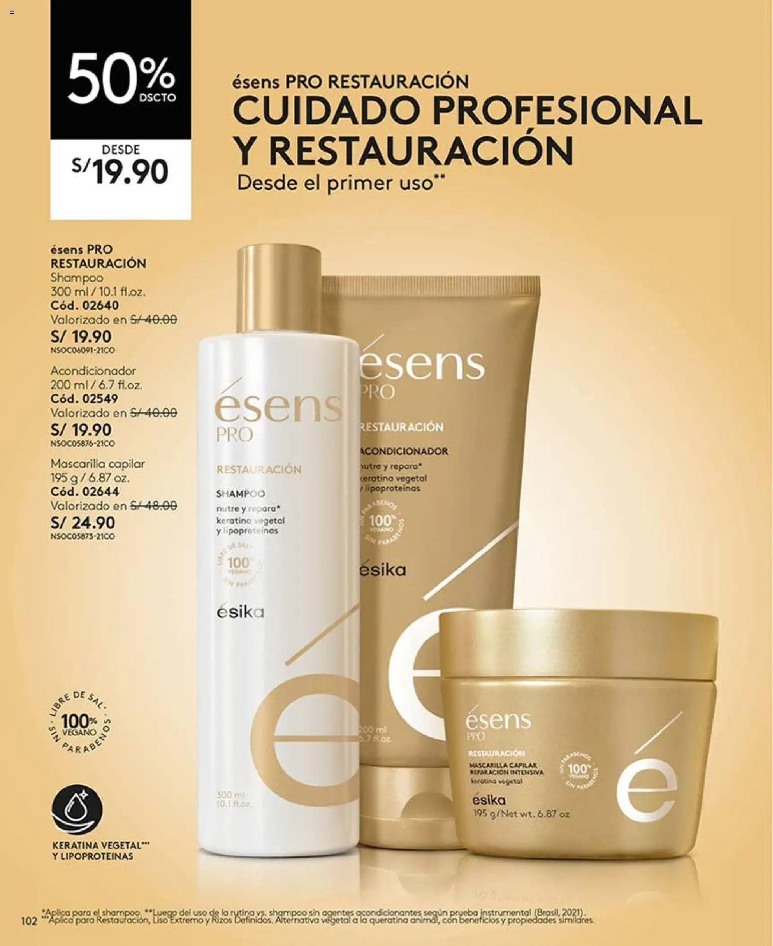 Catálogo Ésika válido desde 14.03.2026 | Página: 102 | Productos: Shampoo, Acondicionador