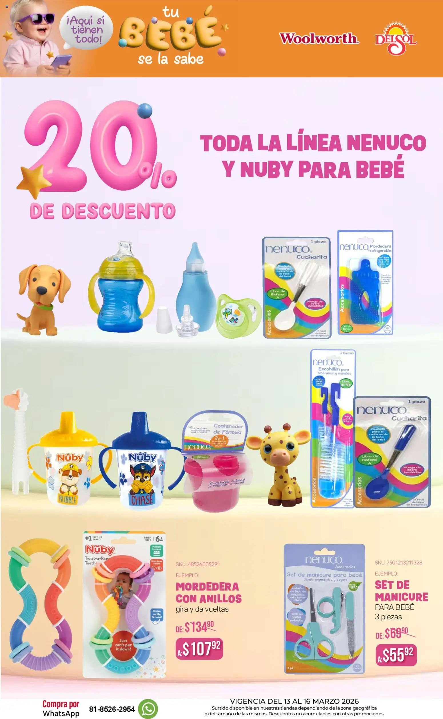 Nuevas ofertas de Del Sol y Woolworth válidas en toda la República Mexicana desde el 13.03.2026. ¡Encuentra las mejores ofertas en Del Sol y Woolworth catálogo! | Página: 6 | Productos: Contorno, Mango, Contenedor