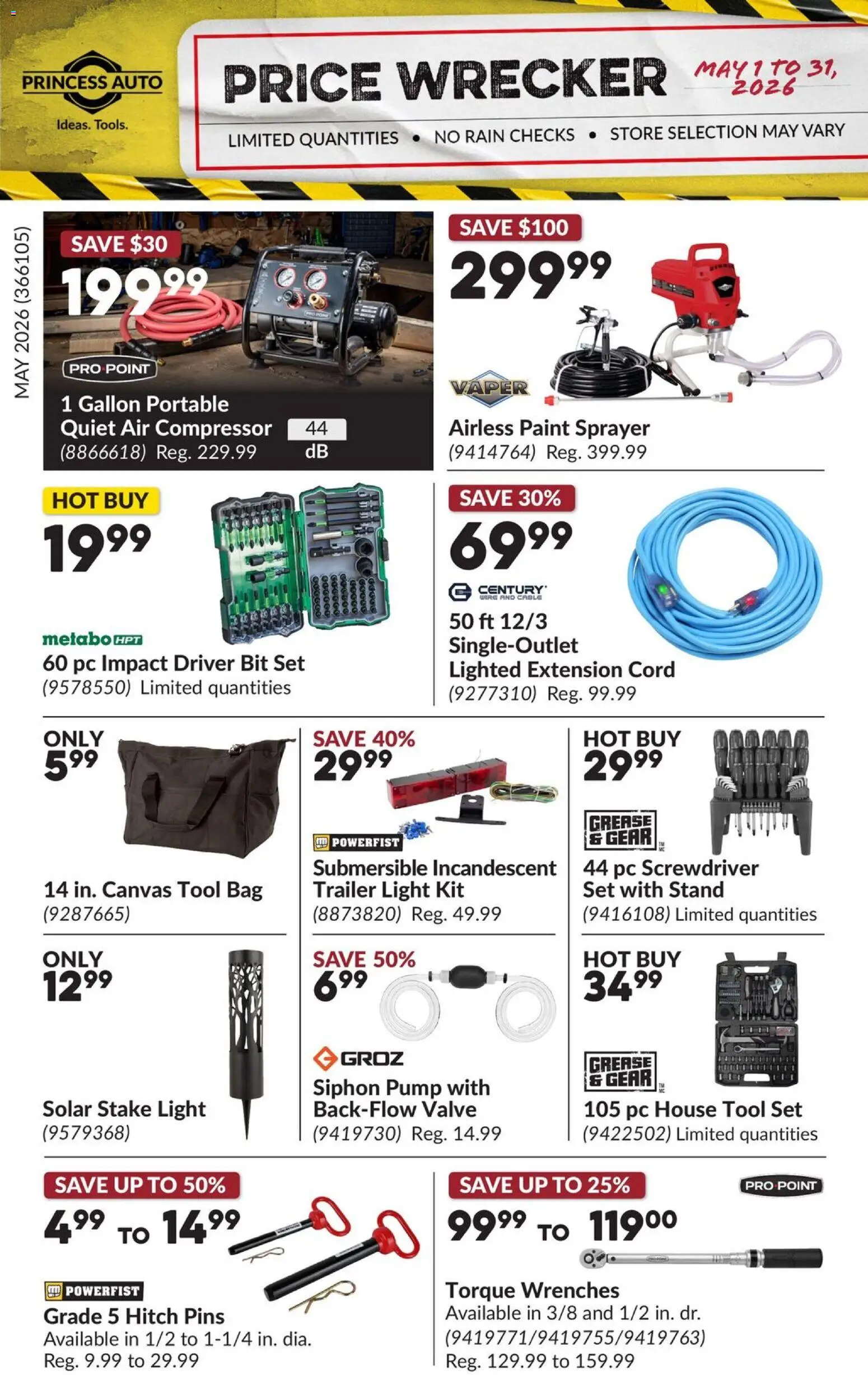 Princess Auto flyer valid from 01.05.2026 | Page: 1