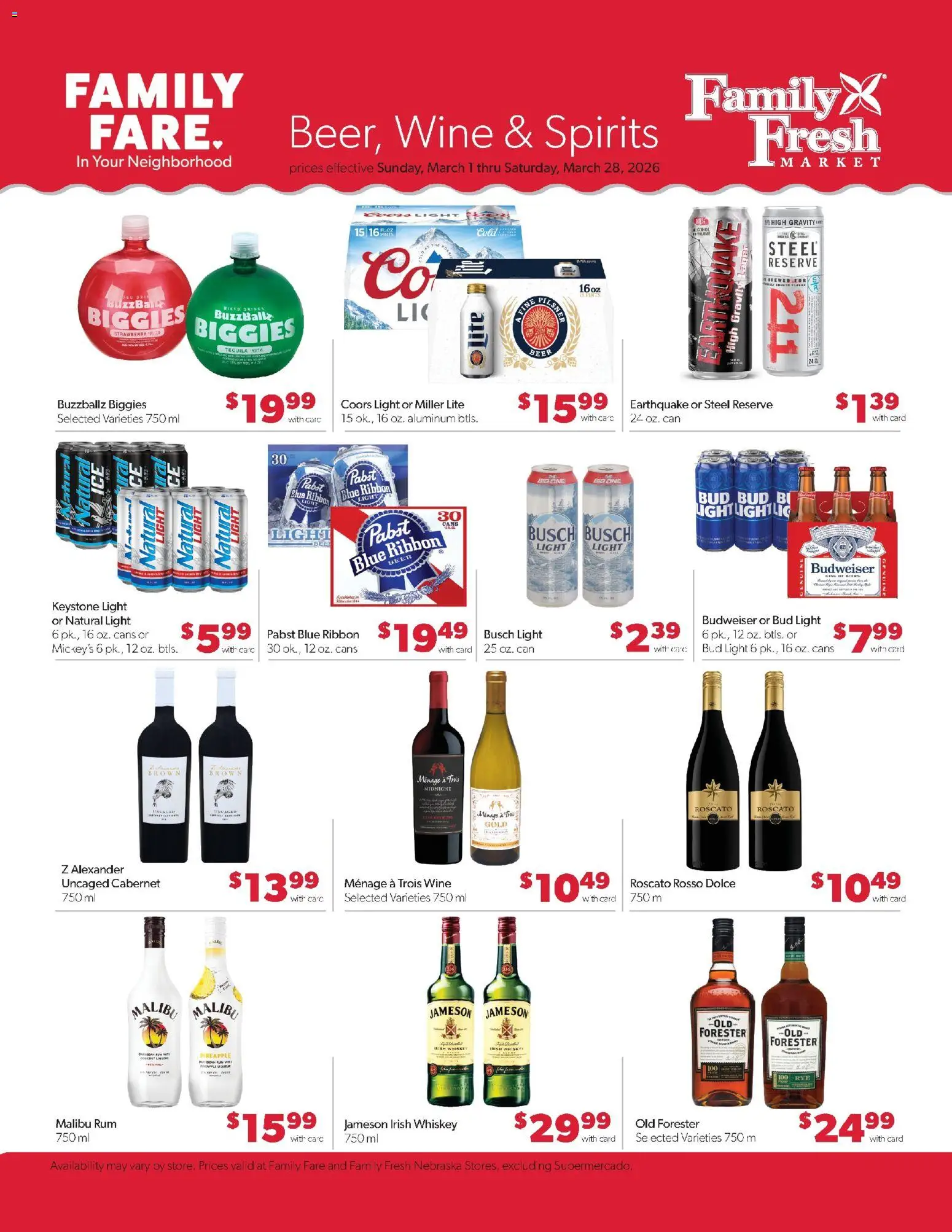 Family Fare Weekly Ad - valid from 08.03.2026 | Page: 14 | Products: Ring, Wine, Pineapple, Whiskey