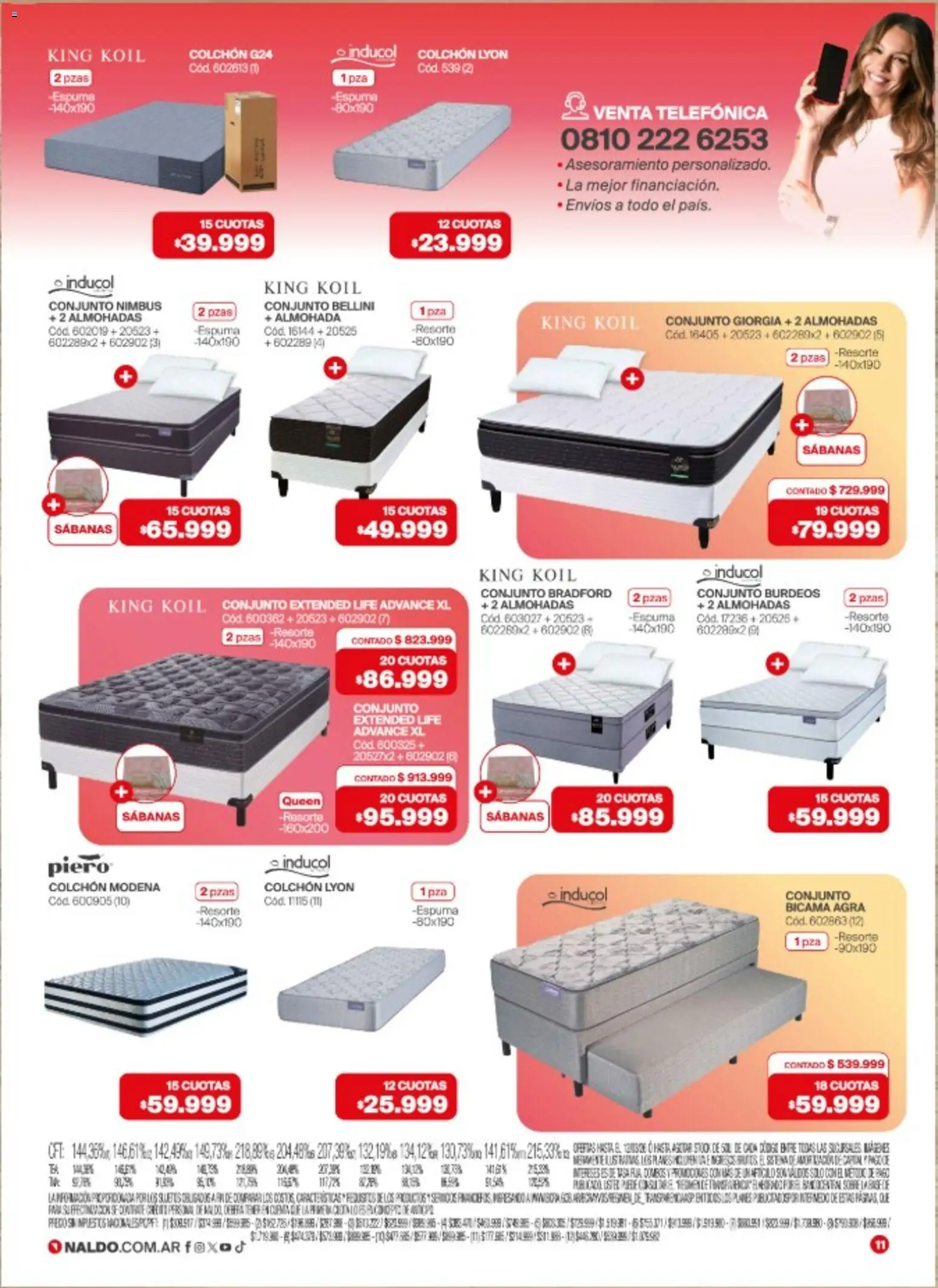 Naldo catálogo │ válido desde el 02.03.2026 | Página: 11 | Productos: Conjunto, Sabanas, Almohada, Espuma