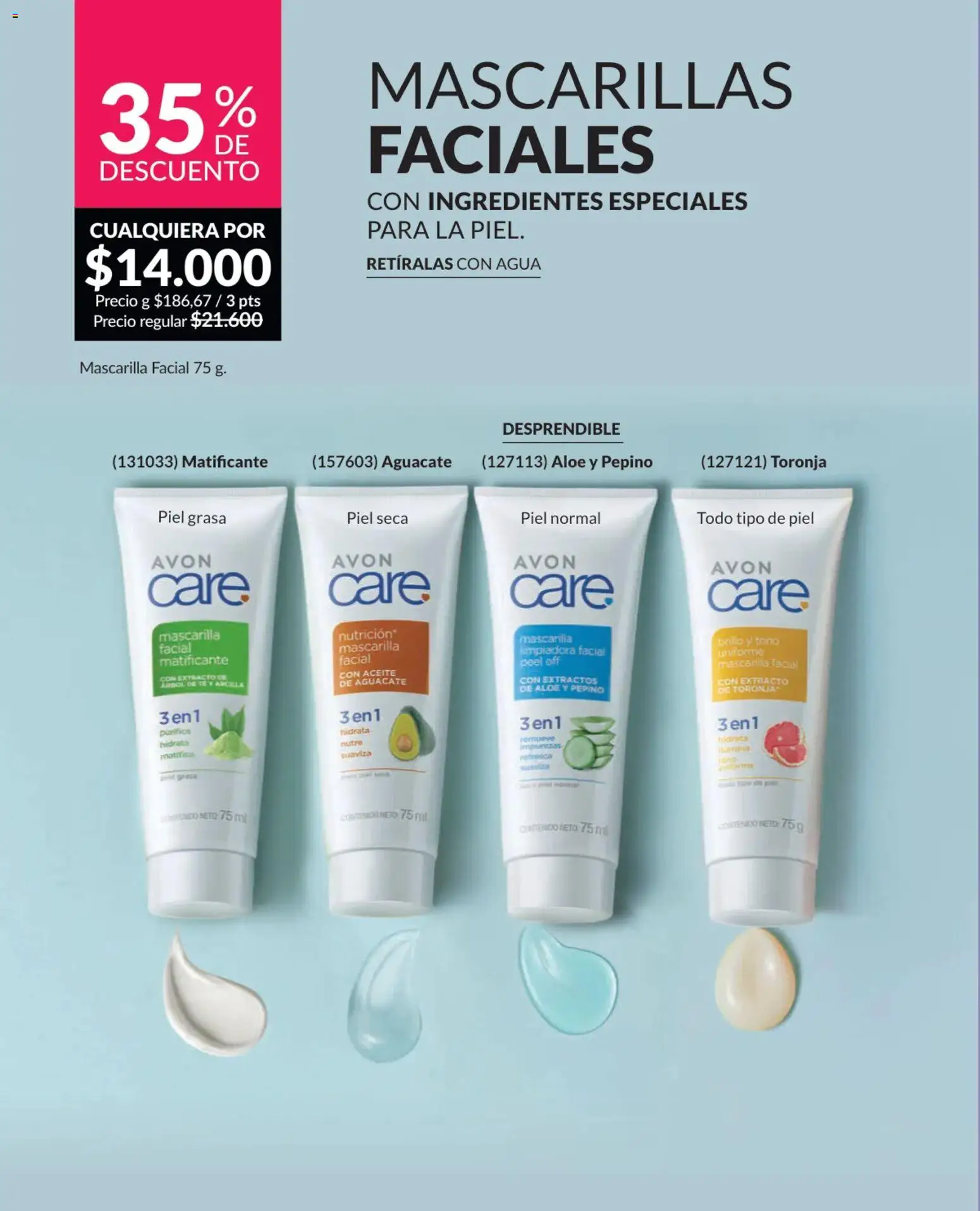 Avon revista - valida desde el 25.02.2026 | Página: 131 | Productos: Té, Aguacate, Mascarilla, Toronja