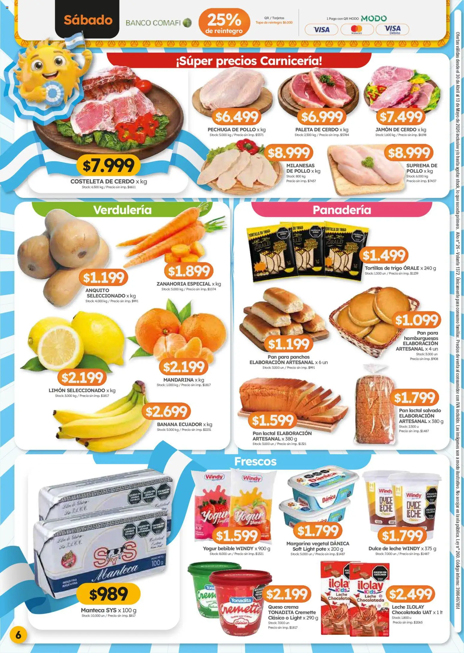Cordiez ofertas │ válido desde el 30.04.2026 | Página: 6 | Productos: Panadería, Leche, Zanahoria, Crema