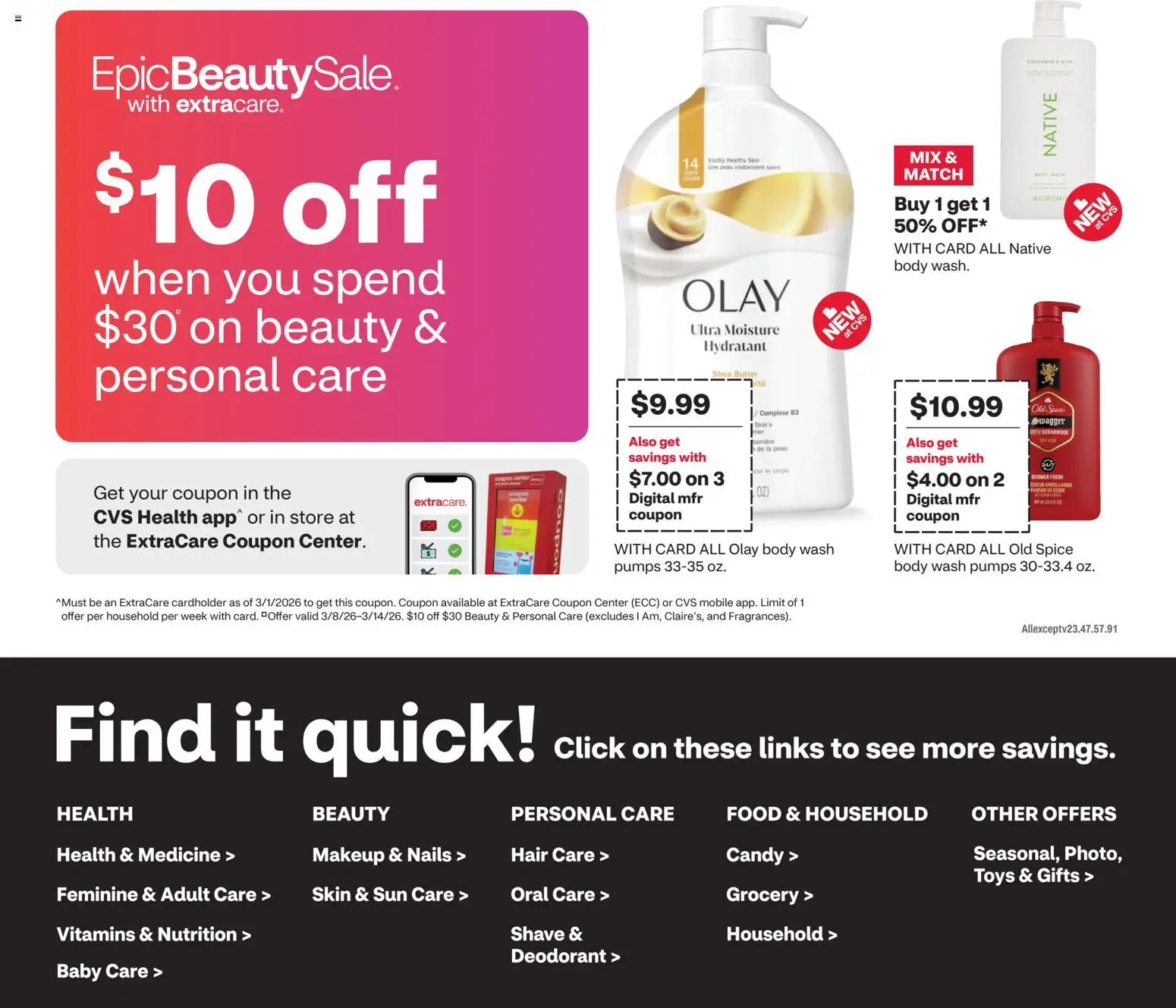 CVS Pharmacy Weekly Ad - valid from 08.03.2026 | Page: 6 | Products: Shower, Butter, Deodorant, Body Wash