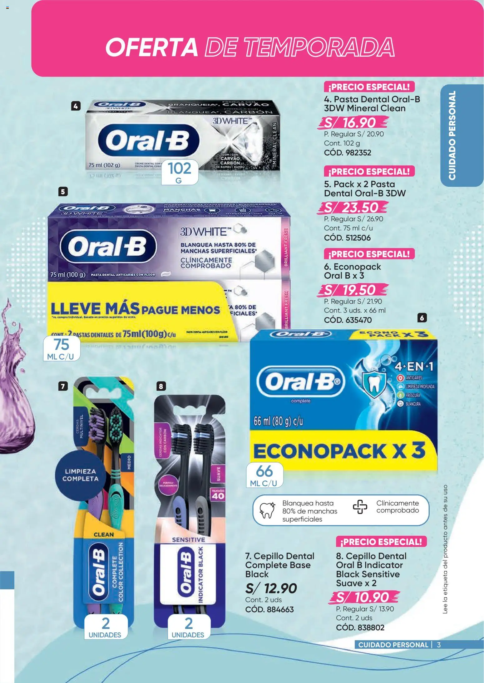 Catálogo Azzorti válido desde 09.03.2026 | Página: 3 | Productos: Pasta dental, Pasta