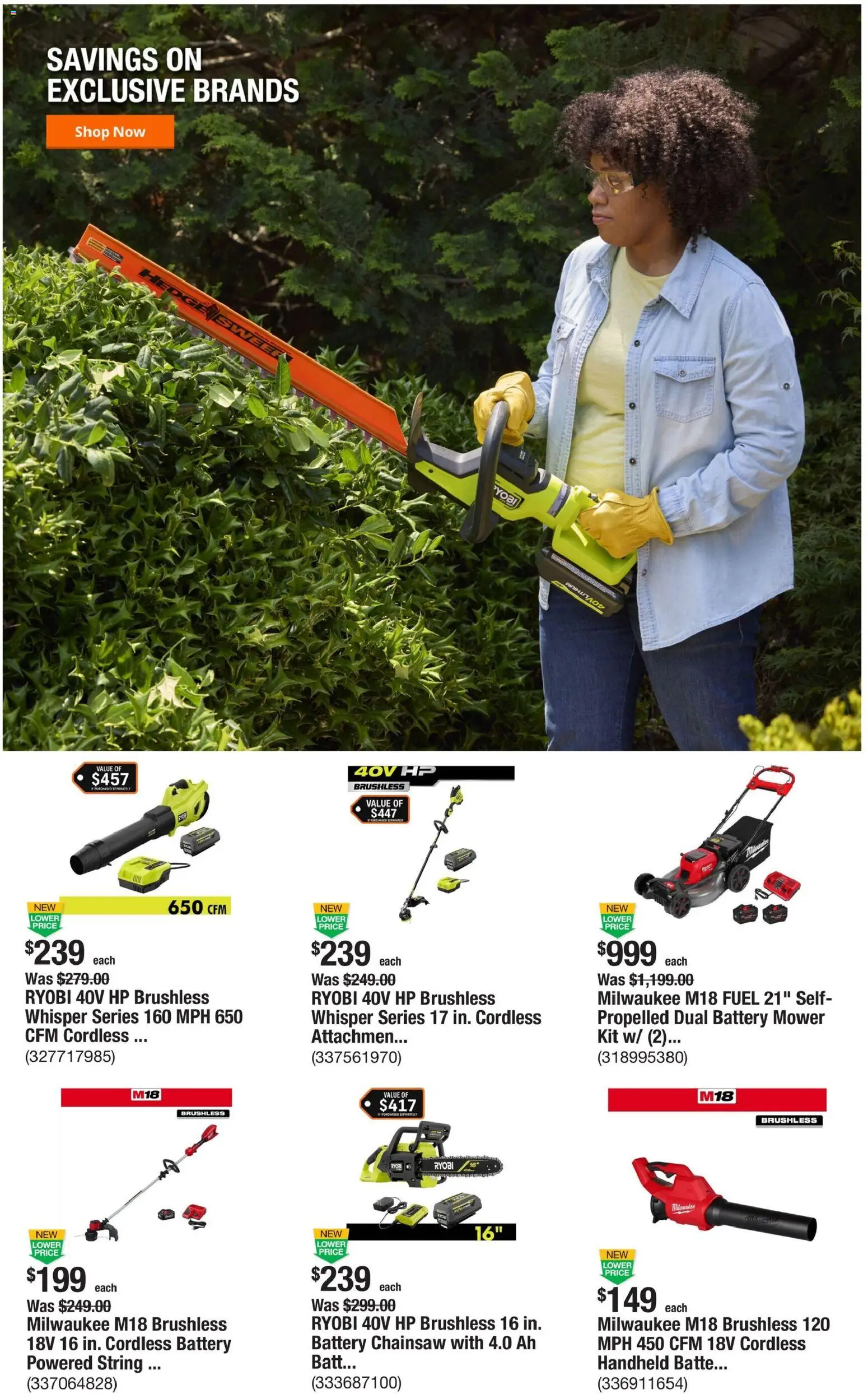 Home Depot Weekly Ad - valid from 12.03.2026 | Page: 6 | Products: Mower, Battery, Chainsaw