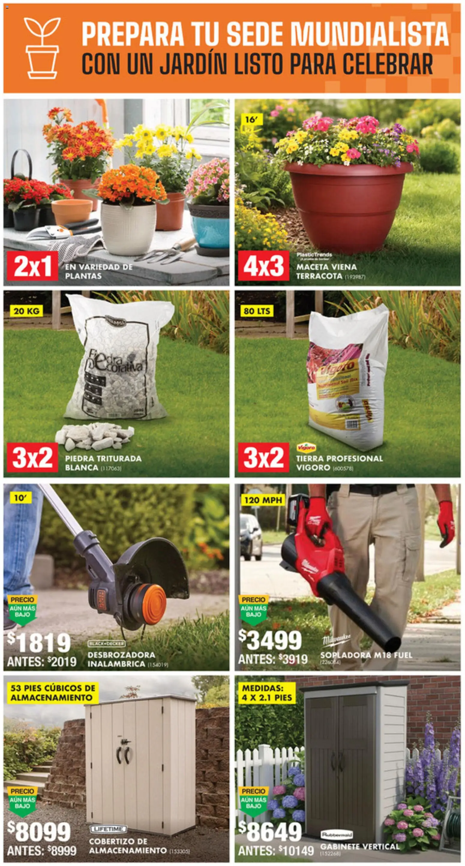 Nuevas ofertas de Home Depot válidas en toda la República Mexicana desde el 12.03.2026. ¡Encuentra las mejores ofertas en Home Depot catálogo! | Página: 8 | Productos: Gabinete, Maceta