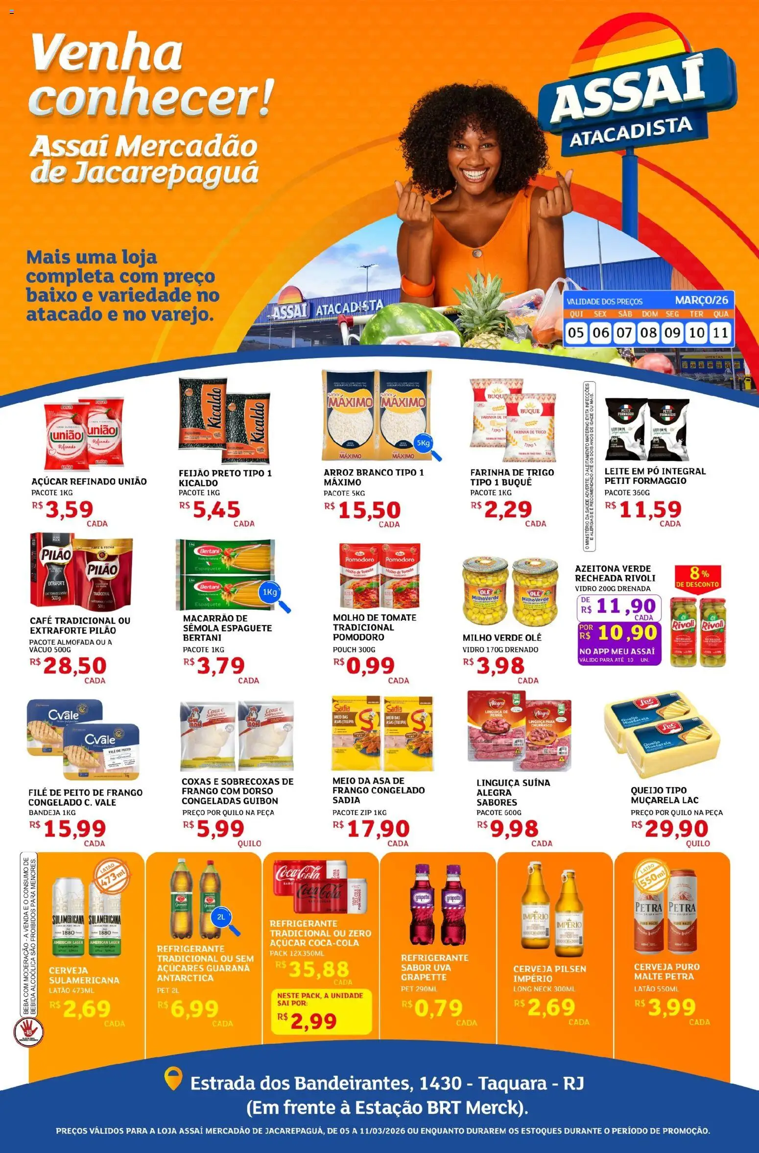 Assaí Atacadista Folheto - válido de 05.03.2026 | Página: 1 | Produtos: Feijão, Guaraná, Bebida, Frango