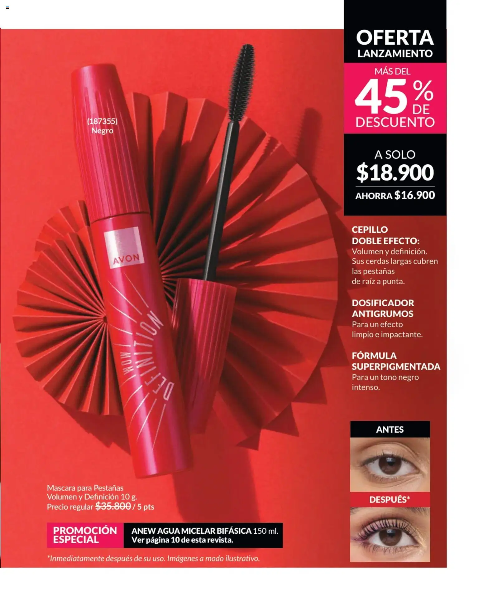 Avon revista - valida desde el 25.02.2026 | Página: 8 | Productos: Agua, Agua micelar, Cepillo, Máscara