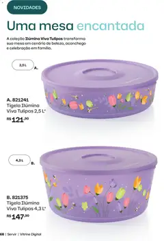 Tupperware catálogo Vitrine 04 - Pré-Visualização do folheto da loja Tupperware, válido de 01.04.2026 | Página: 68 | Produtos: Mesa, Tigela